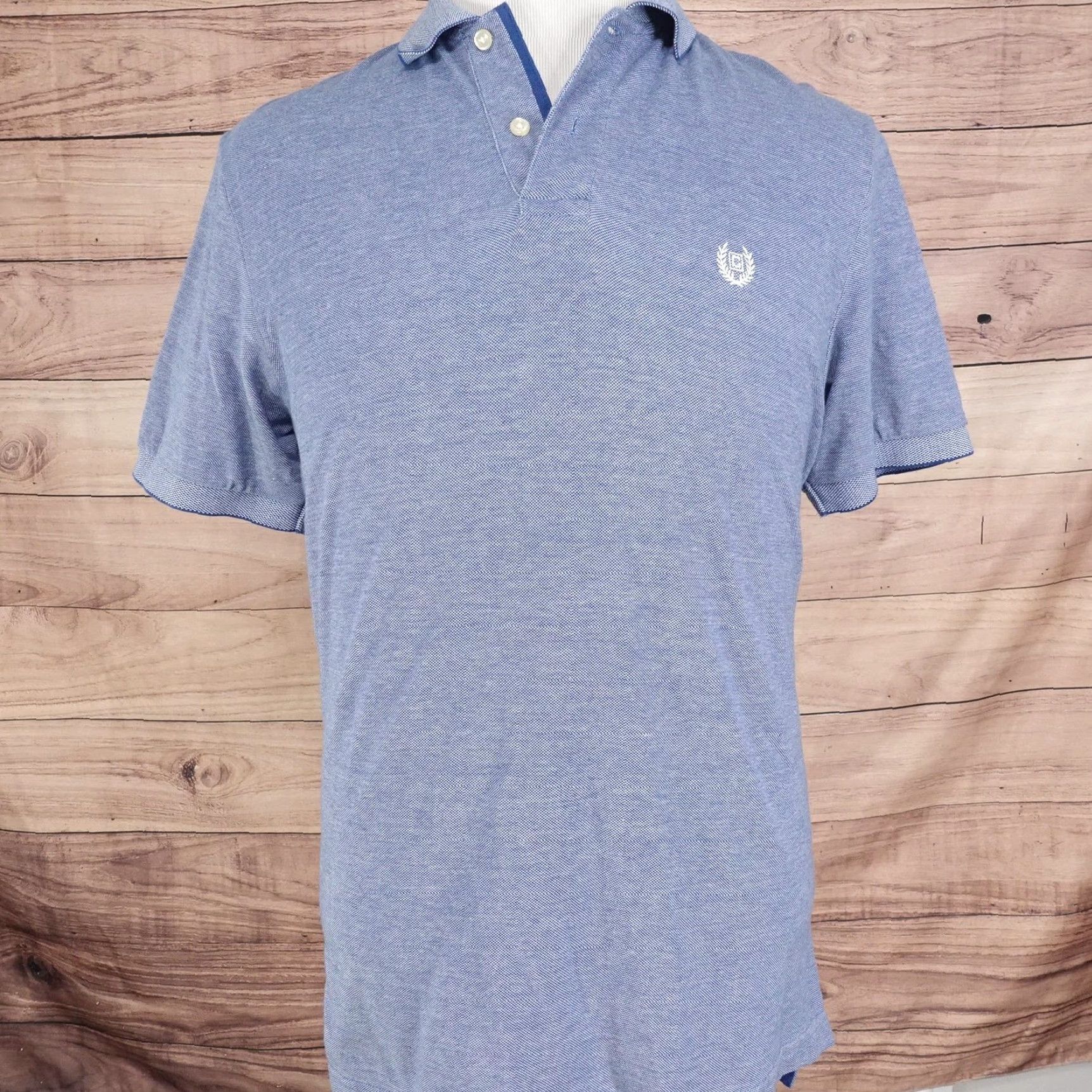 Chaps VINTAGE Chaps Polo Shirt Mens M Blue 100% Cotton Short Sleeve Stretch Pique Chest Crest Logo Size US M / EU 48-50 / 2 - 3 Thumbnail