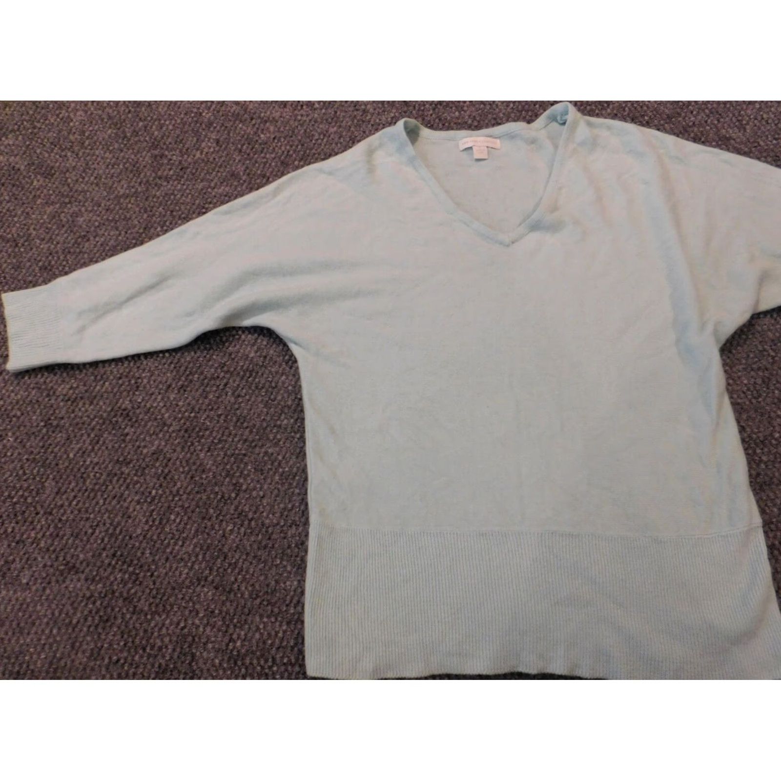 Vintage New York and Company Womens Sweater S Blue V-neck Pullover Balloon Sleeve Knit Acrylic Button Regular Pullover Modern 90s? Size S / US 4 / IT 40 - 3 Thumbnail