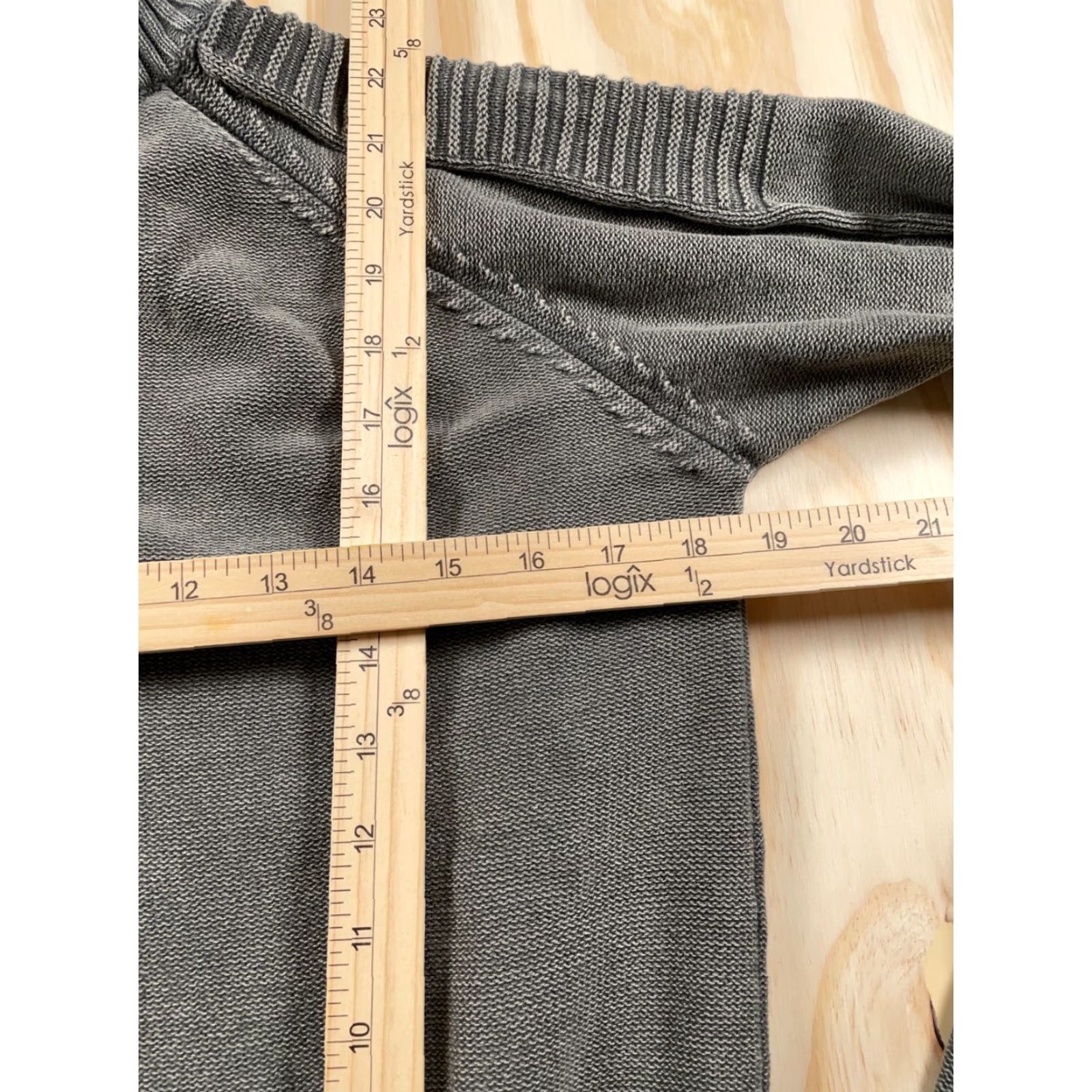 Vintage VINTAGE Buckle Mock Neck Sweater Women's Large Washed Green Chunky Knit 90s Preppy Size L / US 10 / IT 46 - 6 Thumbnail