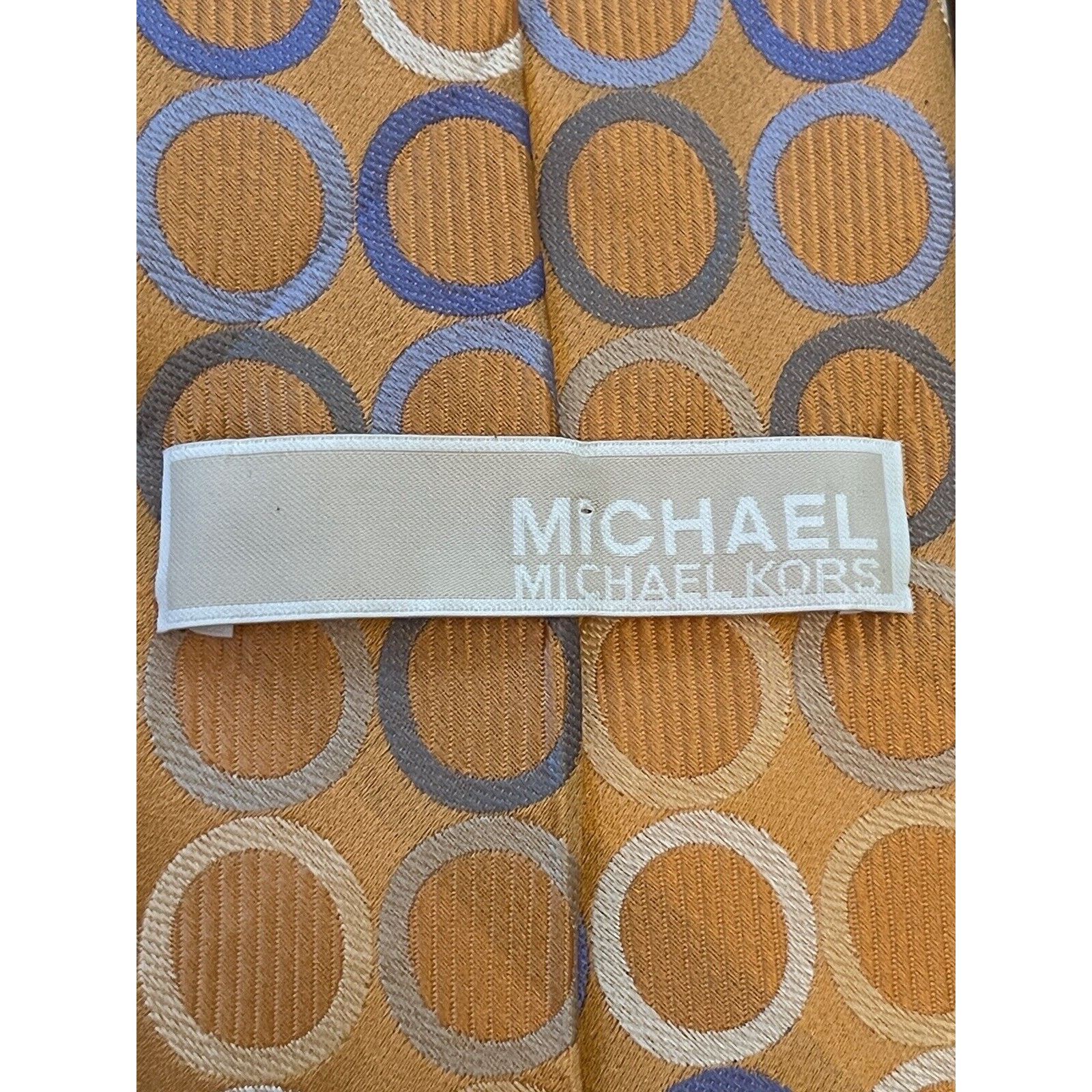 Michael Kors Michael Michael Kors Orange Blue 100% Silk Made In China Size ONE SIZE - 8 Thumbnail