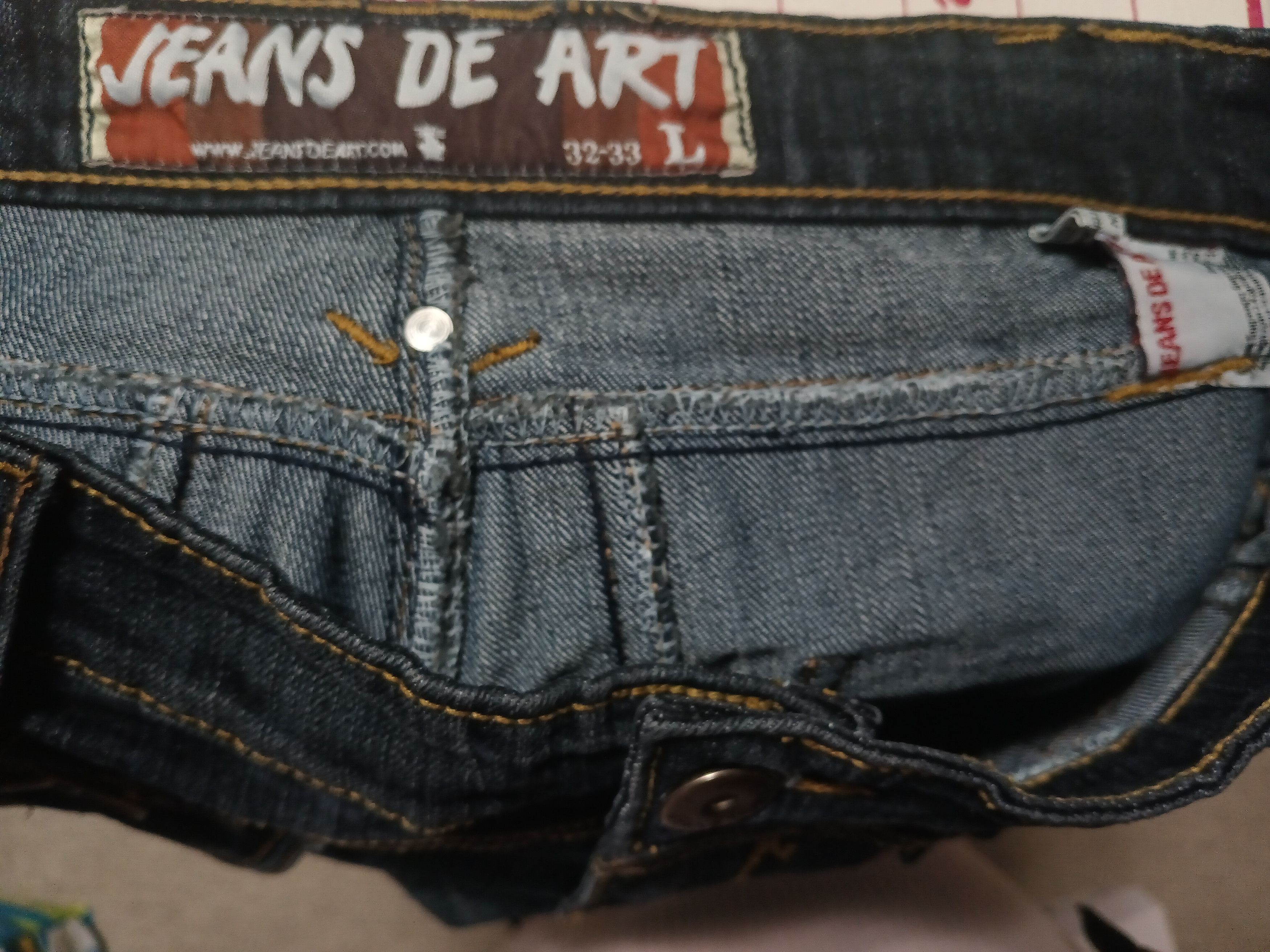 Japanese Brand Jeans De Art Waist 32-33 Zips Ropes Pockets Inseam 31.5 Size US 32 / EU 48 - 4 Thumbnail