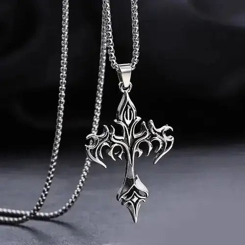 Jewelry × Other Flame Cross Pendant Necklace Size ONE SIZE - 1 Thumbnail