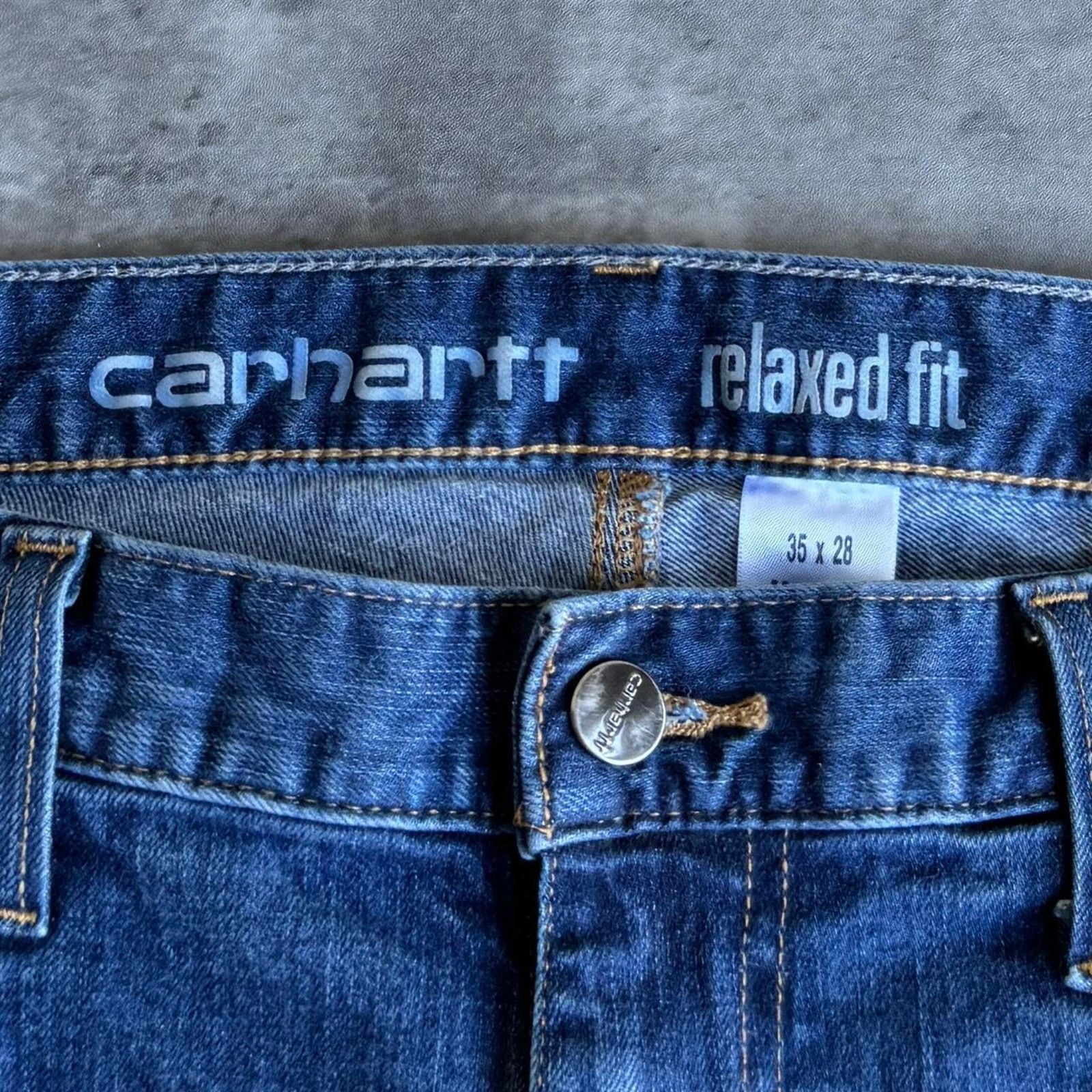 Carhartt × Carhartt Wip × Vintage Vintage Carhartt Baggy Skater Grunge Cyber Carpenter Jeans Size US 35 - 4 Thumbnail