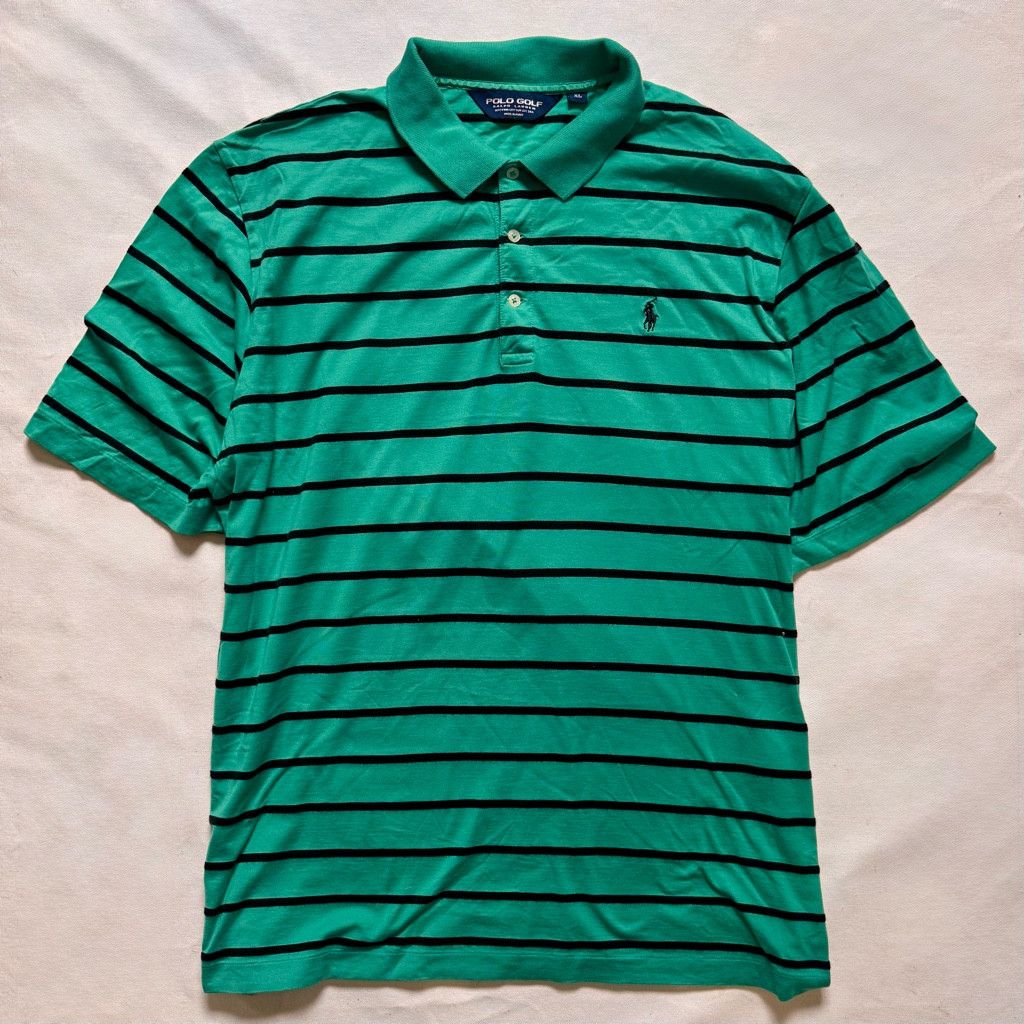 Polo Ralph Lauren Ralph Lauren Polo Golf Vintage Teal Black Stripes XL Size US XL / EU 56 / 4 - 1 Thumbnail