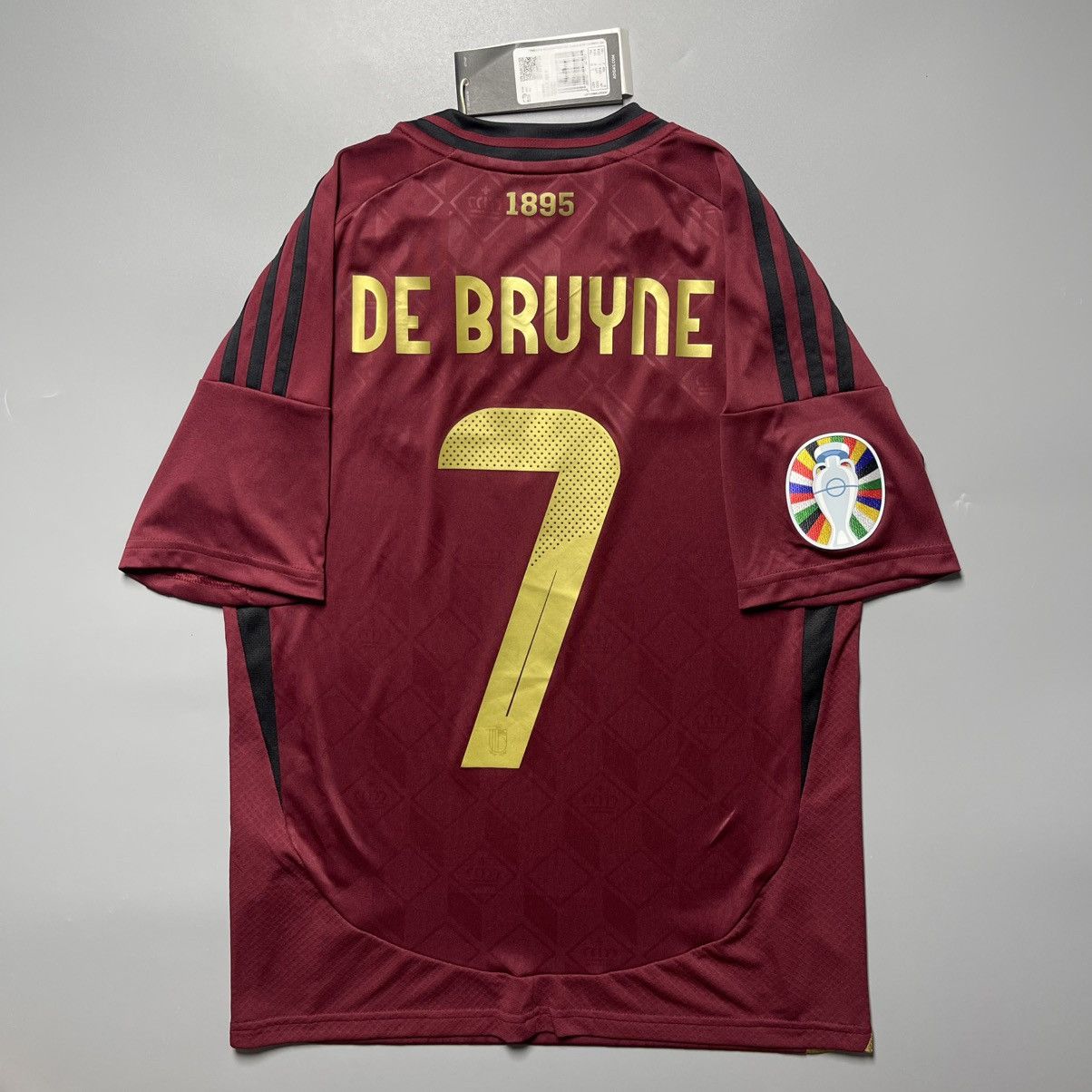 Vintage 13-14 Y BELGIUM ADIDAS 2024 EURO SOCCER JERSEY #7 DE BRUYNE Size US XXS / EU 40 - 1 Thumbnail