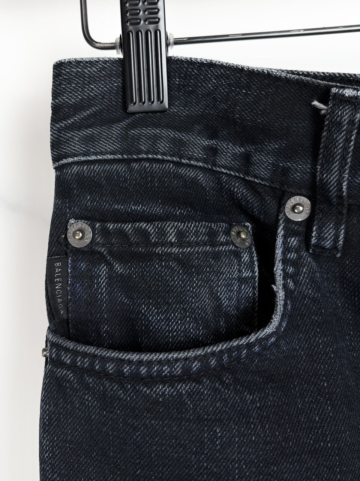 Balenciaga AW19 Balenciaga Sample Black Dyed Bootcut Flared Denim Jeans Size US 29 - 5 Thumbnail