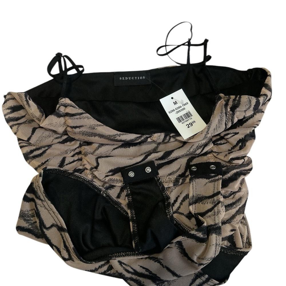 Designer BNWT Seduction Zebra Print Bodysuit - Size M Size M / US 6-8 / IT 42-44 - 4 Thumbnail