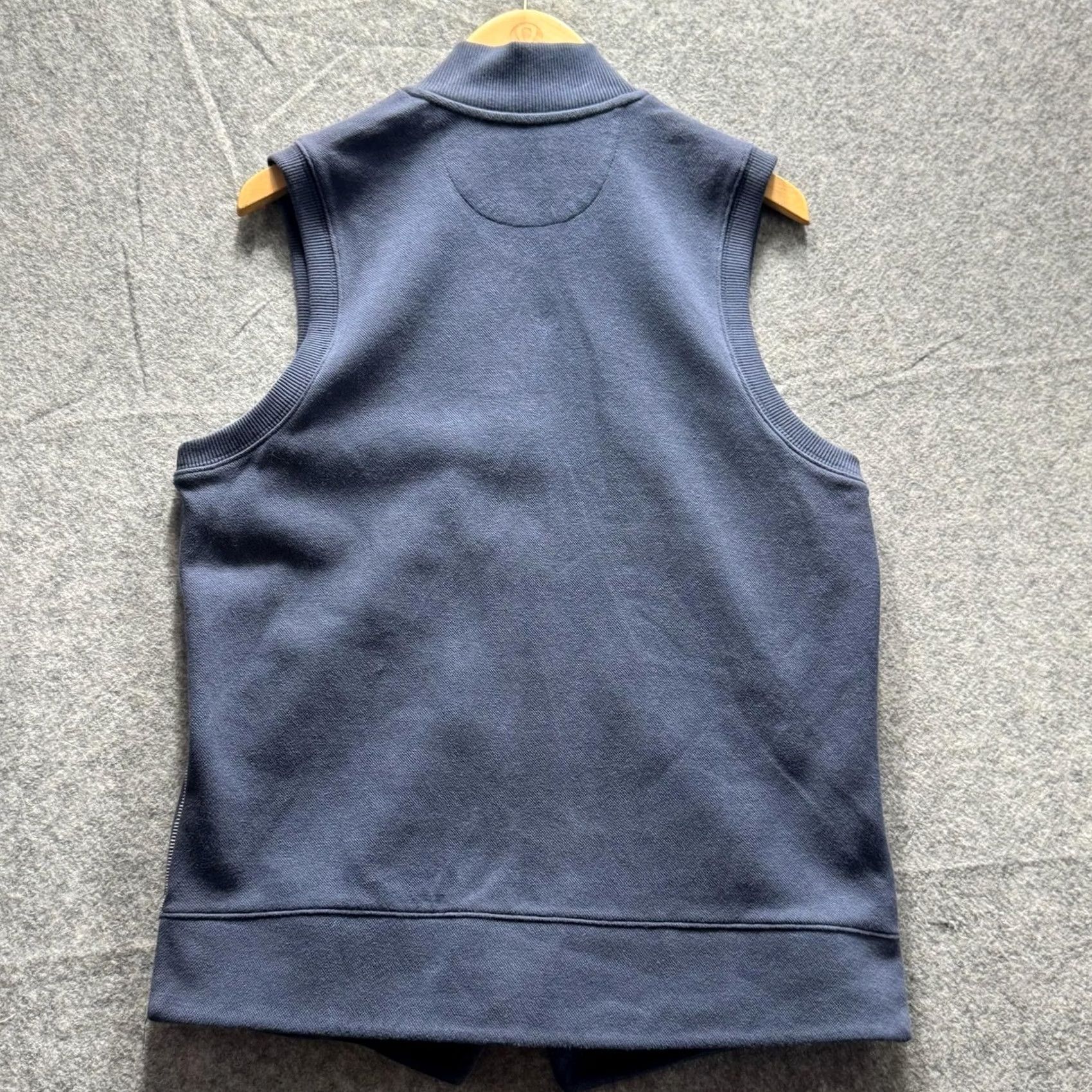 Vintage Left Coast Tee Vest Mens M Blue Zip Logo Sleeveless Knit 100% Cotton Midweight Crew Neck Made in Peru Size US M / EU 48-50 / 2 - 2 Thumbnail
