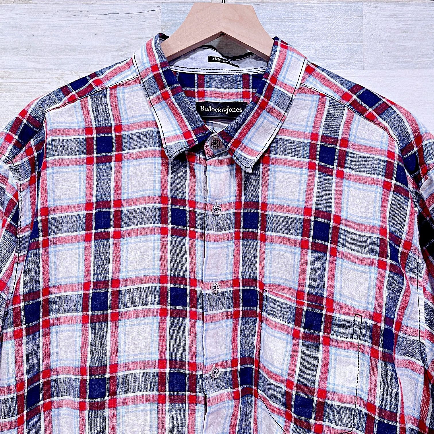 Bullock & Jones Bullock & Jones 100% Linen Sport Shirt Plaid Mens XXL Size US XXL / EU 58 / 5 - 2 Thumbnail