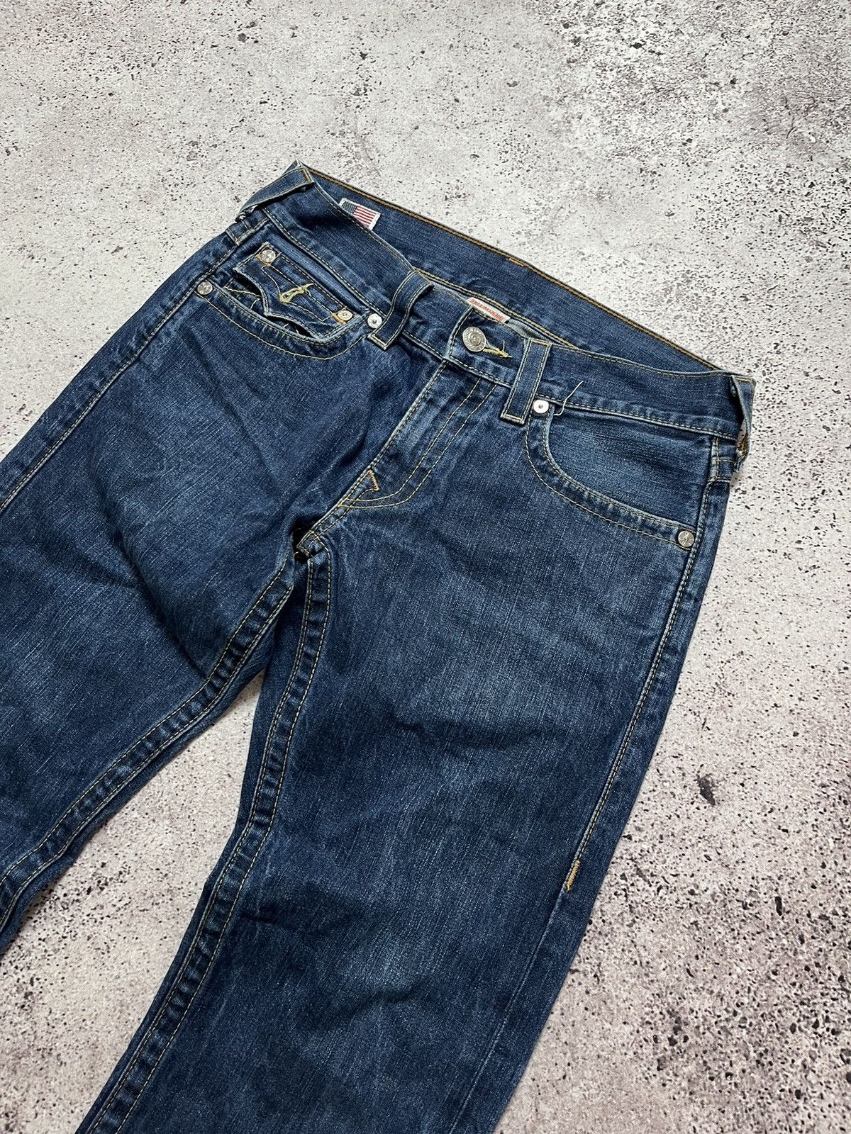 True Religion × Vintage VINTAGE TRUE RELIGION FLAP FADED RICKY SUPER DENIM JEANS Size US 32 / EU 48 - 7 Thumbnail