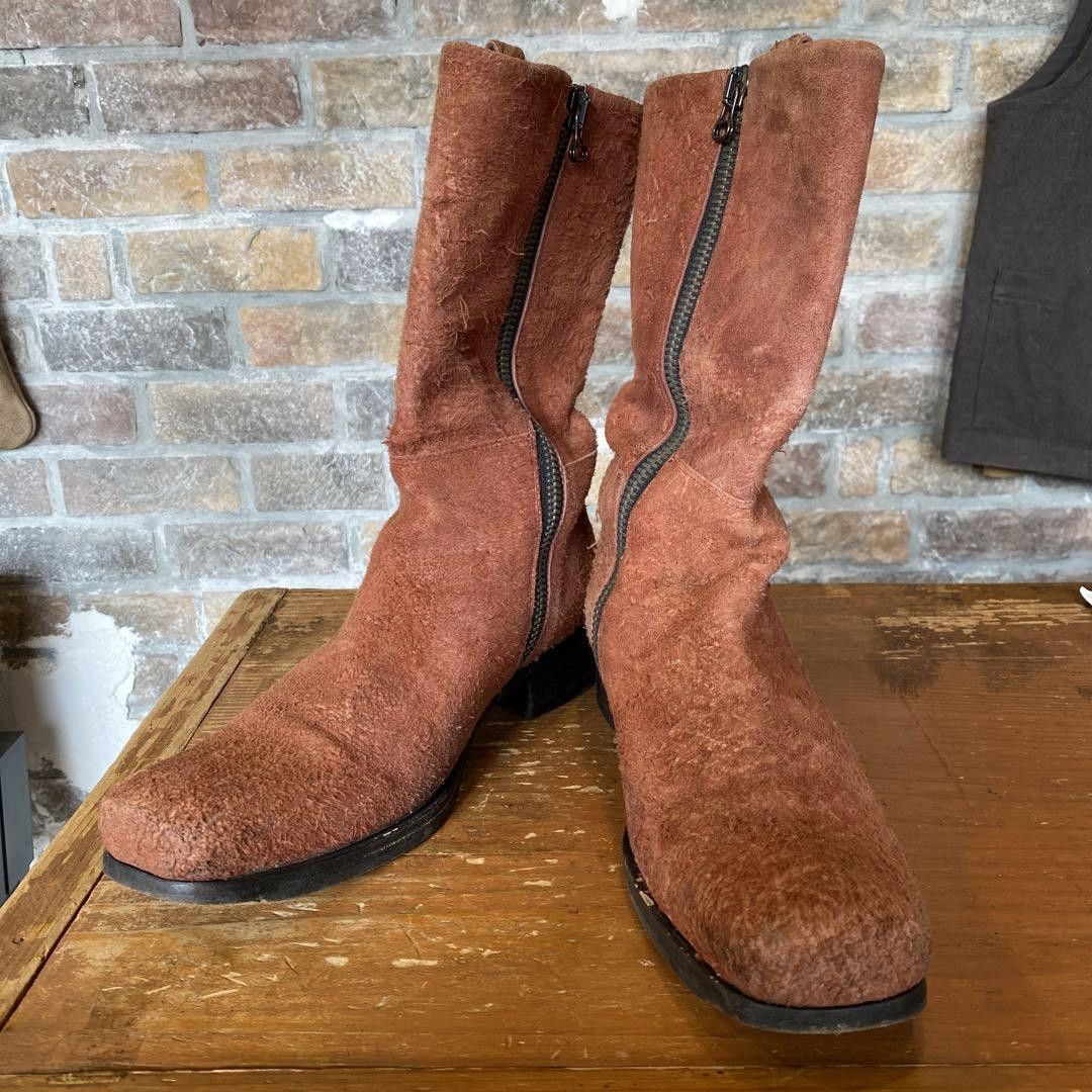 image of Number N Ine Studded Side Zip Pecos Boots in Brown, Men's (Size 7)