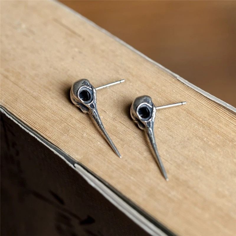Jewelry Hummingbird Bones Stud Earrings 925 Sterling Ear Studs Charm Size ONE SIZE - 3 Thumbnail
