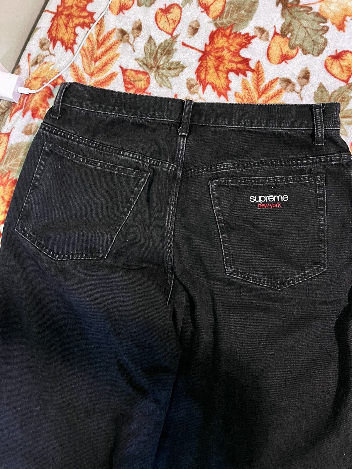Supreme Baggy Supreme Black Jeans | Grailed