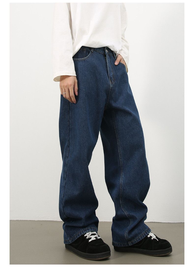 Japanese Brand × Jean Vintage elastic waist American loose wide leg straight jeans Size US 32 / EU 48 - 3 Thumbnail