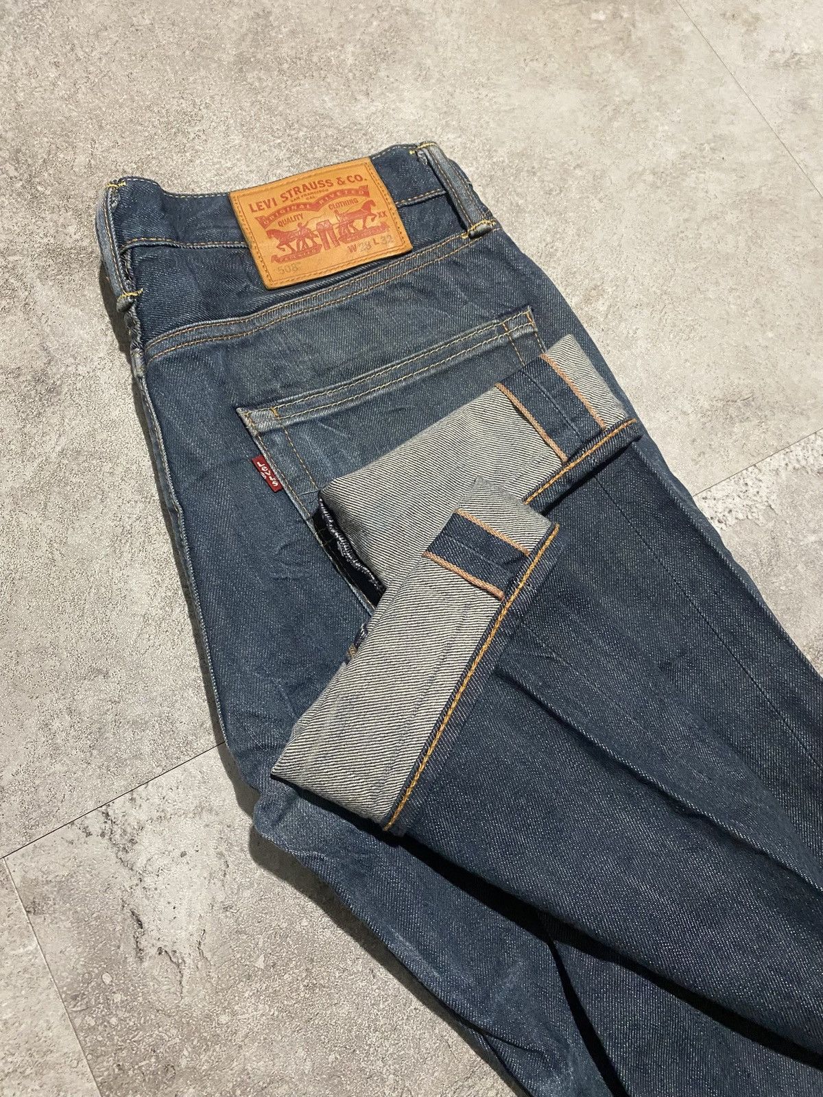 Levi's Levi’s 508 selvedge denim Japan blue navy green dark big E Size US 28 / EU 44 - 2 Thumbnail