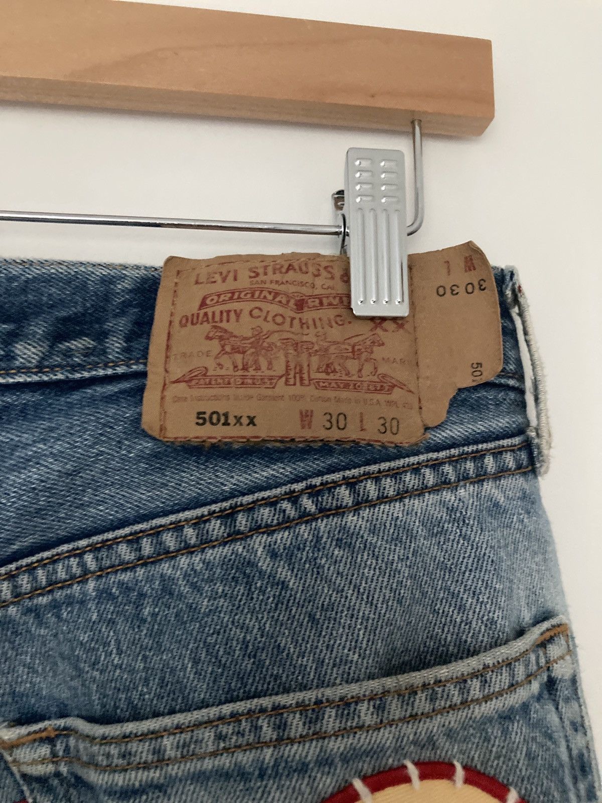 Levi's × Vintage Levi’s 501 patched denim Size US 30 / EU 46 - 3 Thumbnail