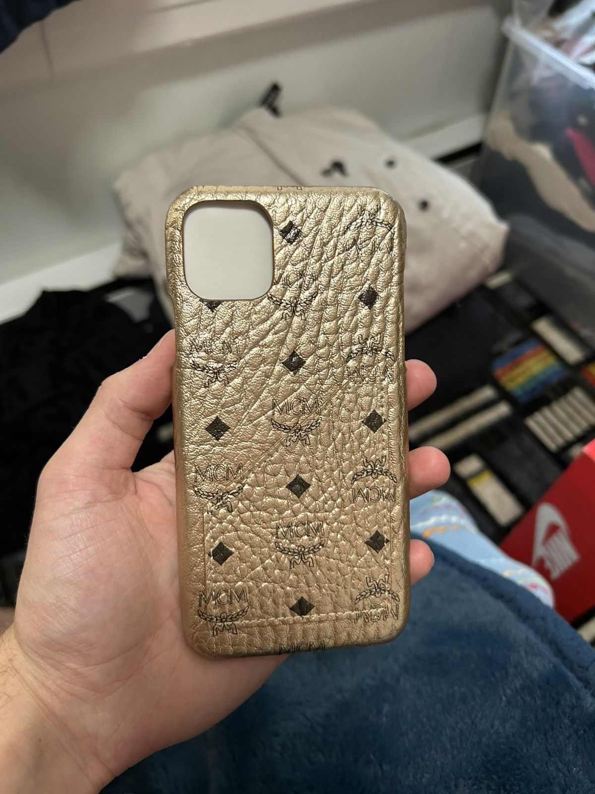 MCM iphone 11 fashion Gold case