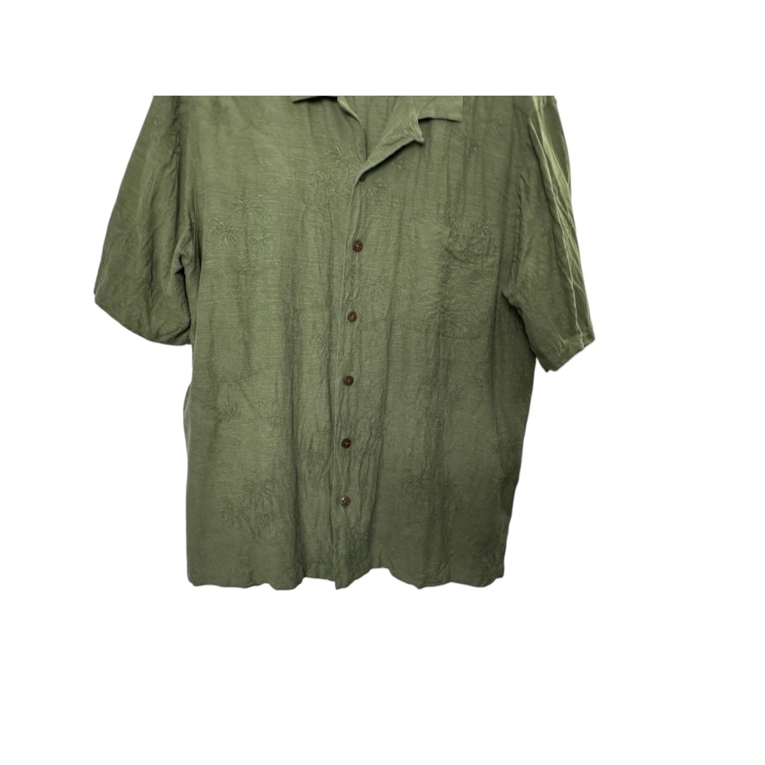 Havana Jacks Cafe Havana Jack's Cafe Green 100% Silk Button-Up Shirt XL Size US XL / EU 56 / 4 - 3 Thumbnail