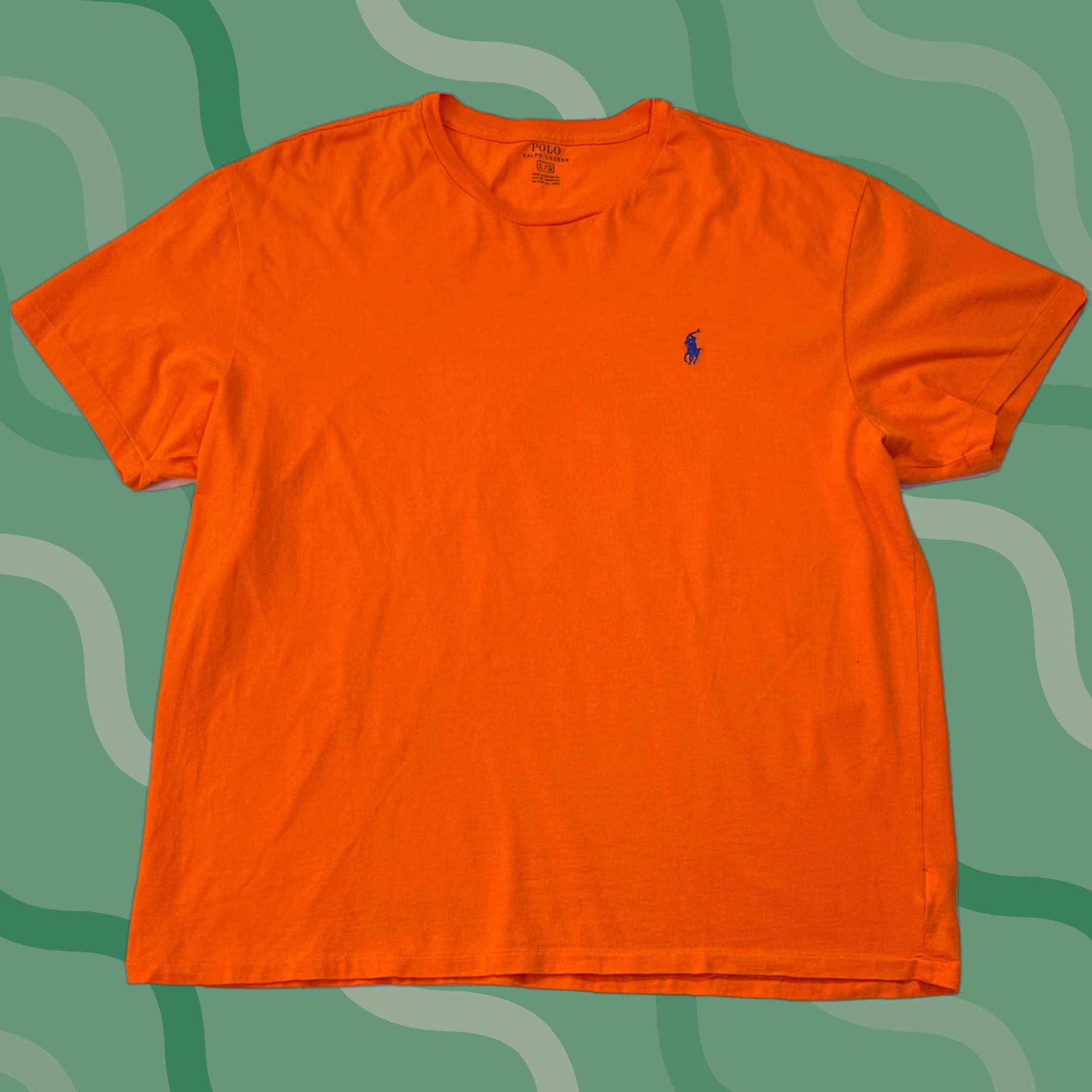 Polo Ralph Lauren Polo Ralph Lauren Shirt Mens T-Shirt Orange Classic Fit Crew Neck Short Sleeve Sz L Logo Pony Size US L / EU 52-54 / 3 - 1 Thumbnail