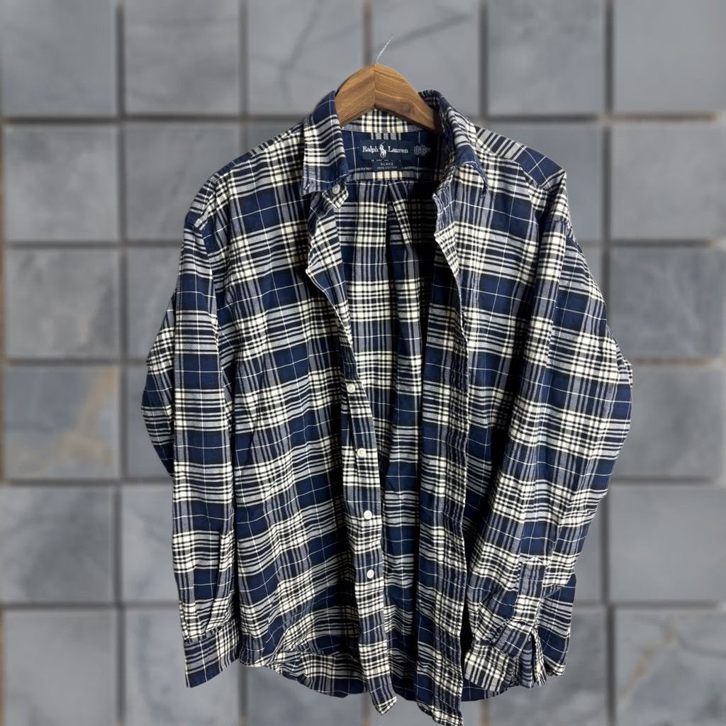 Ralph Lauren Ralph Lauren Shirt Mens Blake Classic Fit Blue Plaid 100% Cotton Button-Down Long Sleeve Size US XL / EU 56 / 4 - 1 Thumbnail
