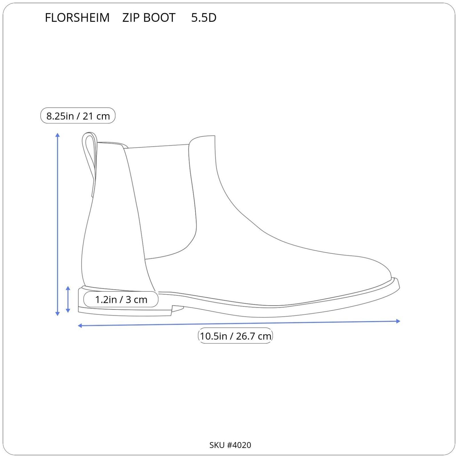 Florsheim Florsheim Mens Black Leather Round Toe Side Zip Size 5.5 D Size US 5.5 / EU 38 - 3 Thumbnail