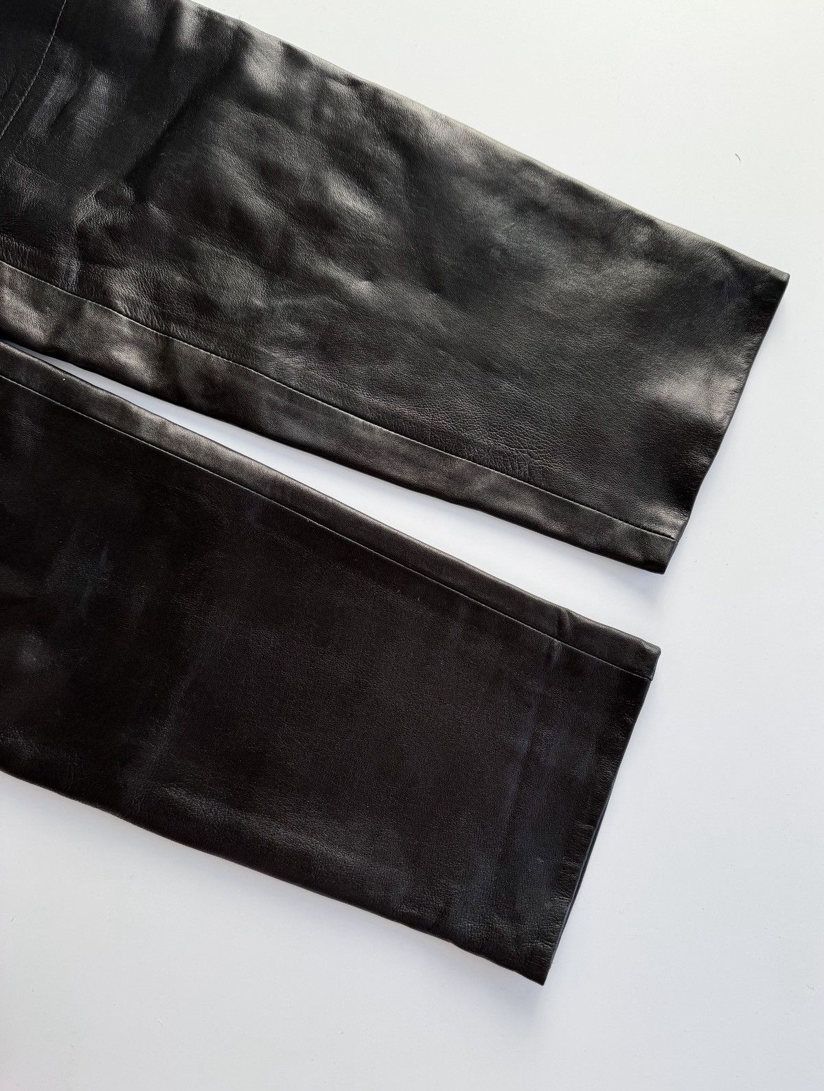 Dior Christian Dior black leather pants CD logo gold tone button Size 26" / US 2 / IT 38 - 8 Thumbnail