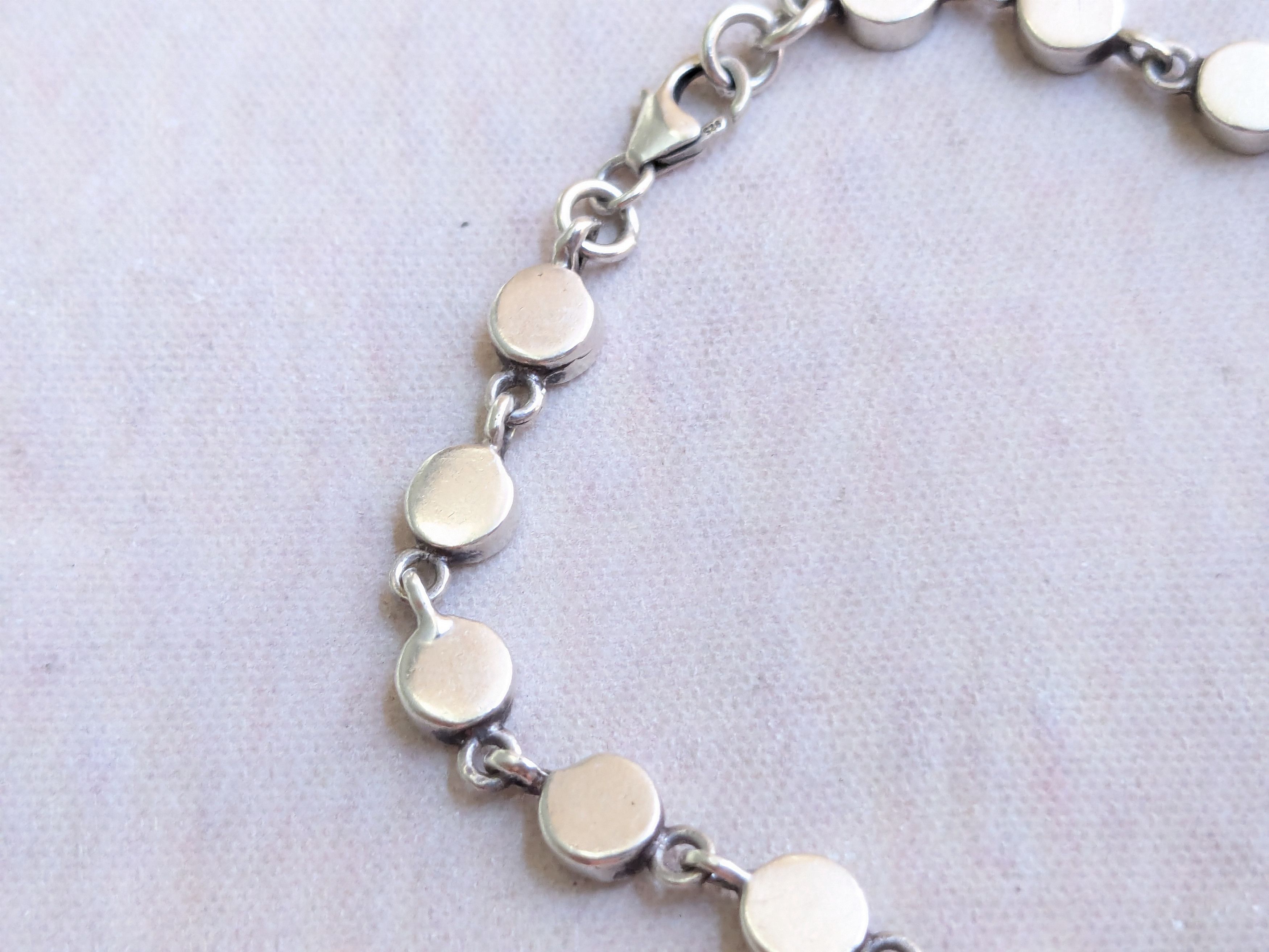 Sterling Silver Sterling Silver Tennis Bracelet Blue Fire Opal 7" Size ONE SIZE - 18 Thumbnail