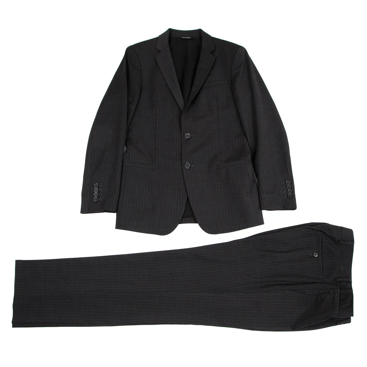 Dolce & Gabbana Pinstripe Narrow Lapel Jacket Charcoal Size 44 Size US S / EU 44-46 / 1 - 17 Thumbnail