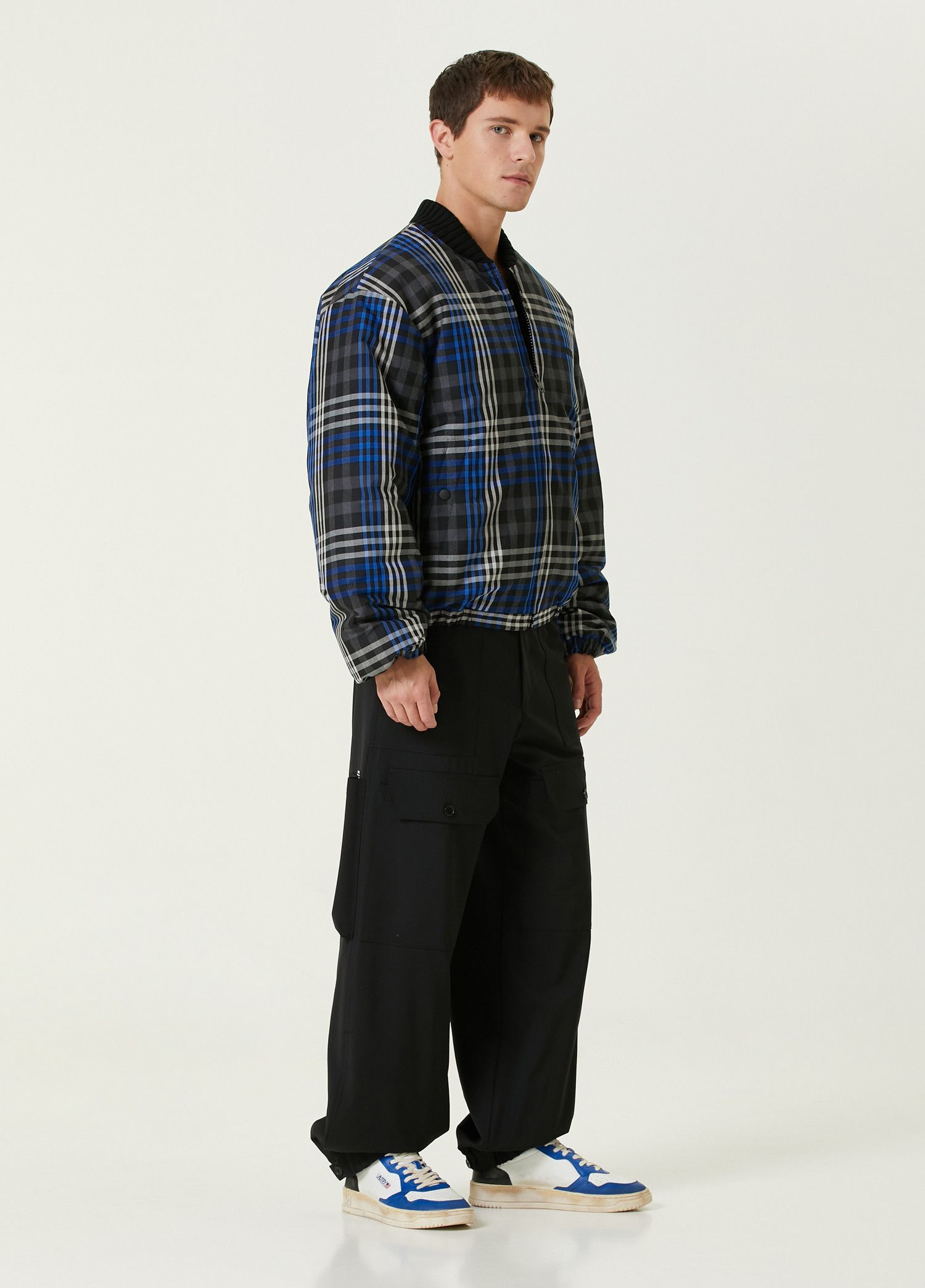 MSGM MSGM Milano gray blue plaid puffer bomber jacket Large Size US L / EU 52-54 / 3 - 3 Thumbnail
