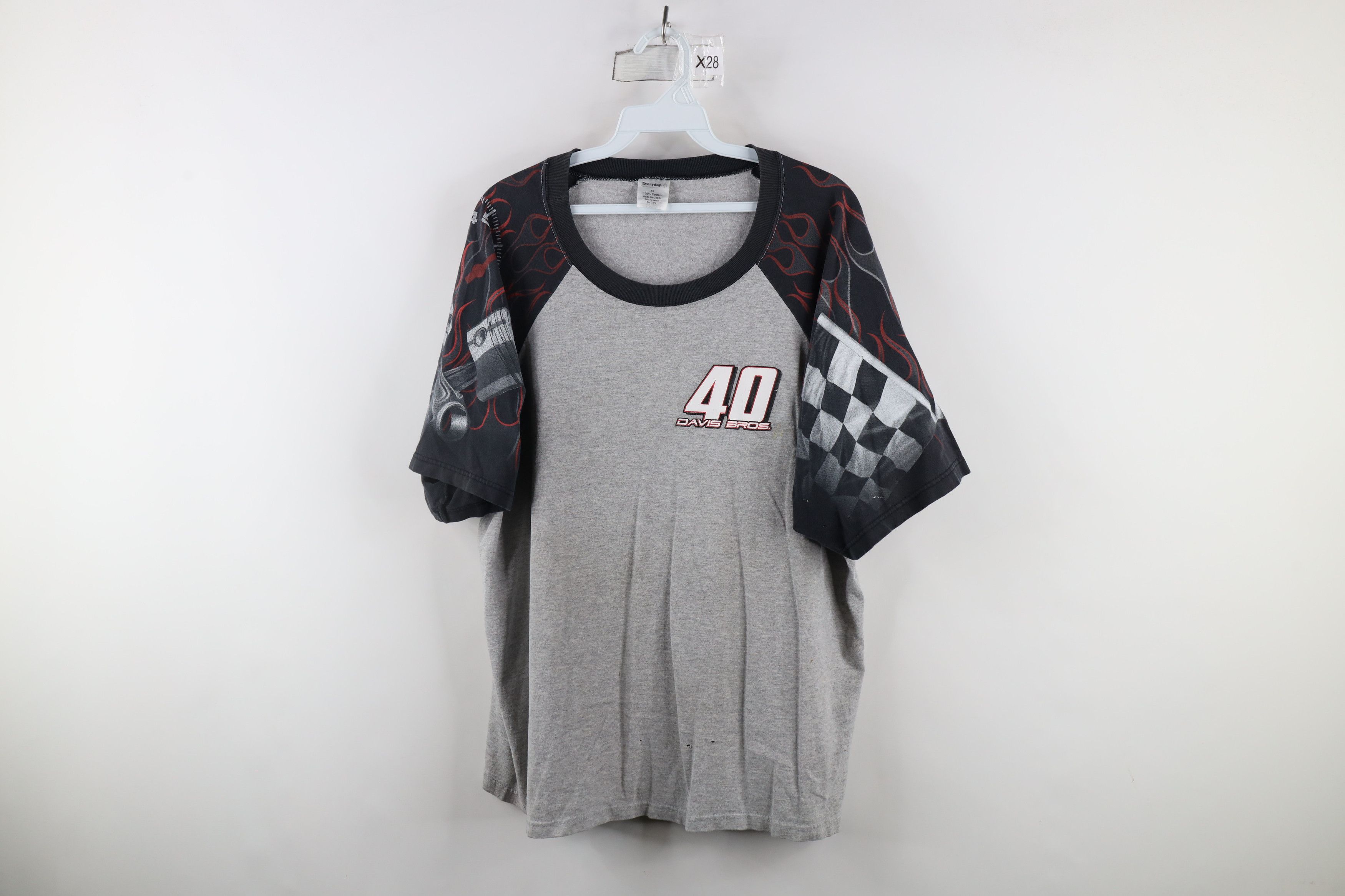 Vintage Vintage 90s Davis Bros Bobby Clark Racing Flames T-Shirt Size US XL / EU 56 / 4 - 1 Thumbnail