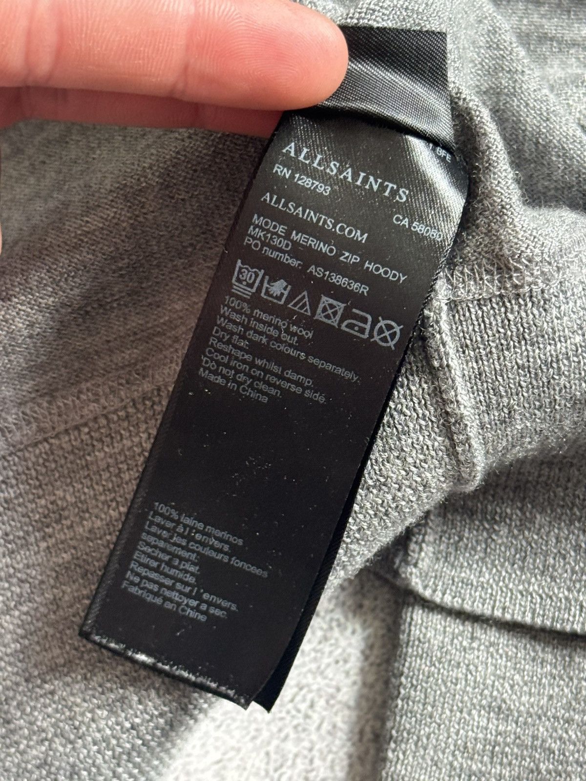 Allsaints Allsaints L merino mode zip hoodie jumoer knitwear pullover Size US L / EU 52-54 / 3 - 11 Thumbnail