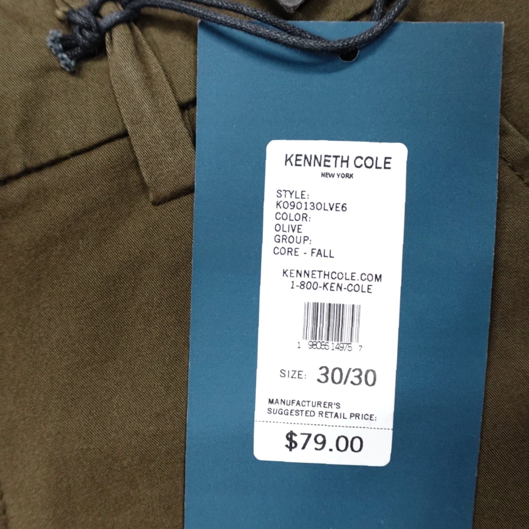 Kenneth Cole Kenneth Cole Cotton Stretch Cargo Pants Tapered Fit Olive Men's 30x30 Pants Mens Olive Cotton Stretch Cargo Pants Tapered Fit 30x30 Size US 30 / EU 46 - 4 Thumbnail