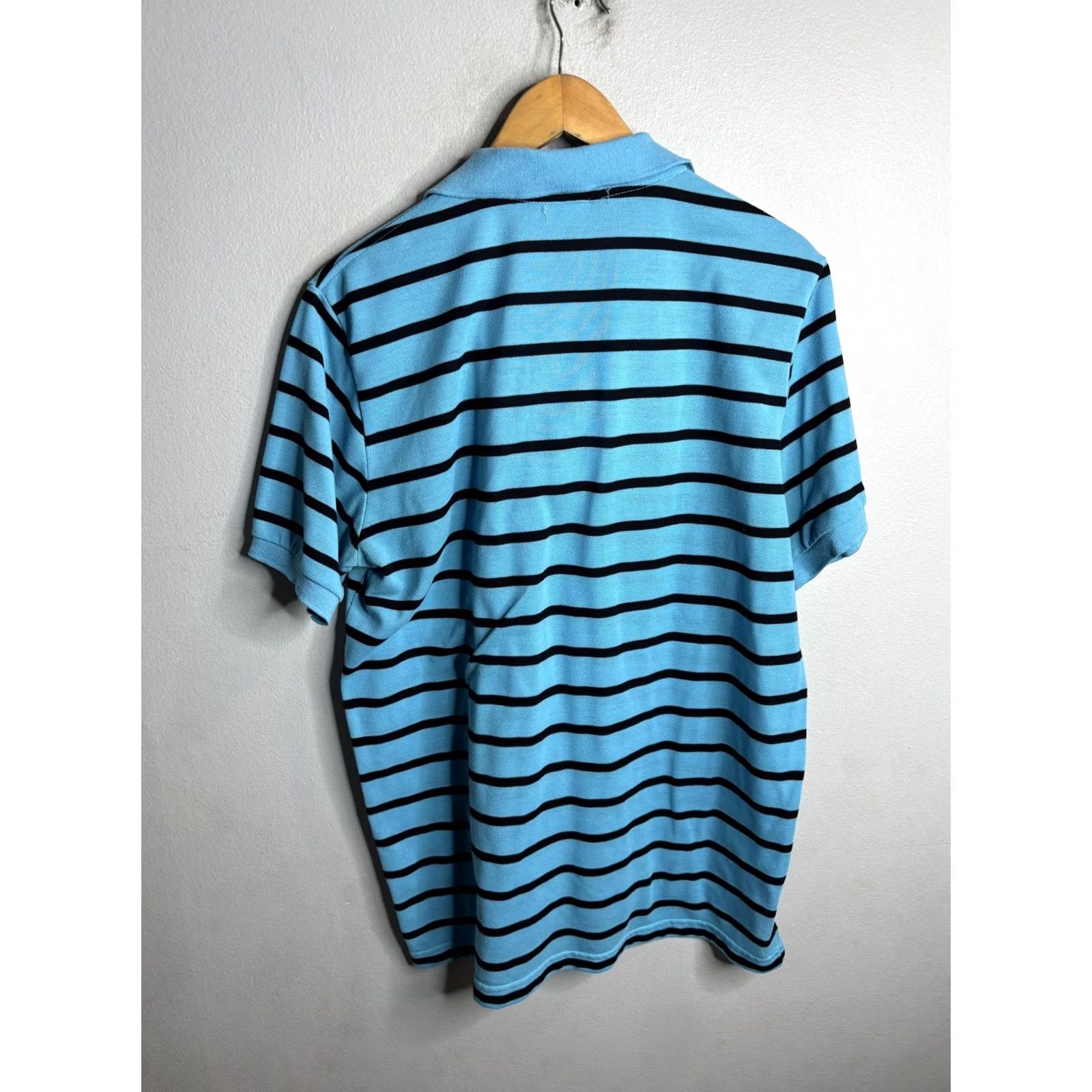 Lacoste Lacoste Polo Shirt Mens 7 Blue Stripe Croc Logo Pique Short Sleeve Casual Size US M / EU 48-50 / 2 - 5 Thumbnail