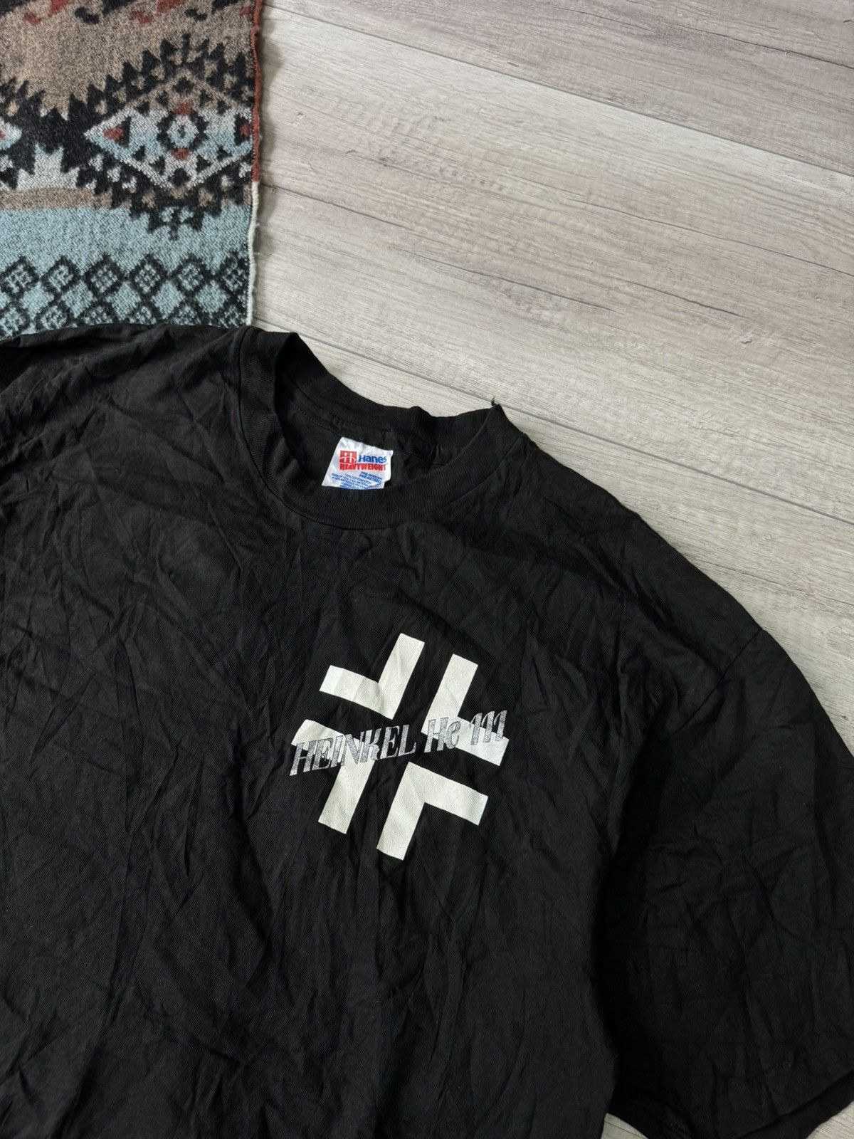 Vintage Vintage Hanes Heinkel He 111 T-Shirt Military Germany Size US L / EU 52-54 / 3 - 3 Thumbnail