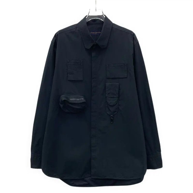 Louis Vuitton Louis Vuitton Black Cotton Men's Shirt 0089 Size US M / EU 48-50 / 2 - 1 Thumbnail