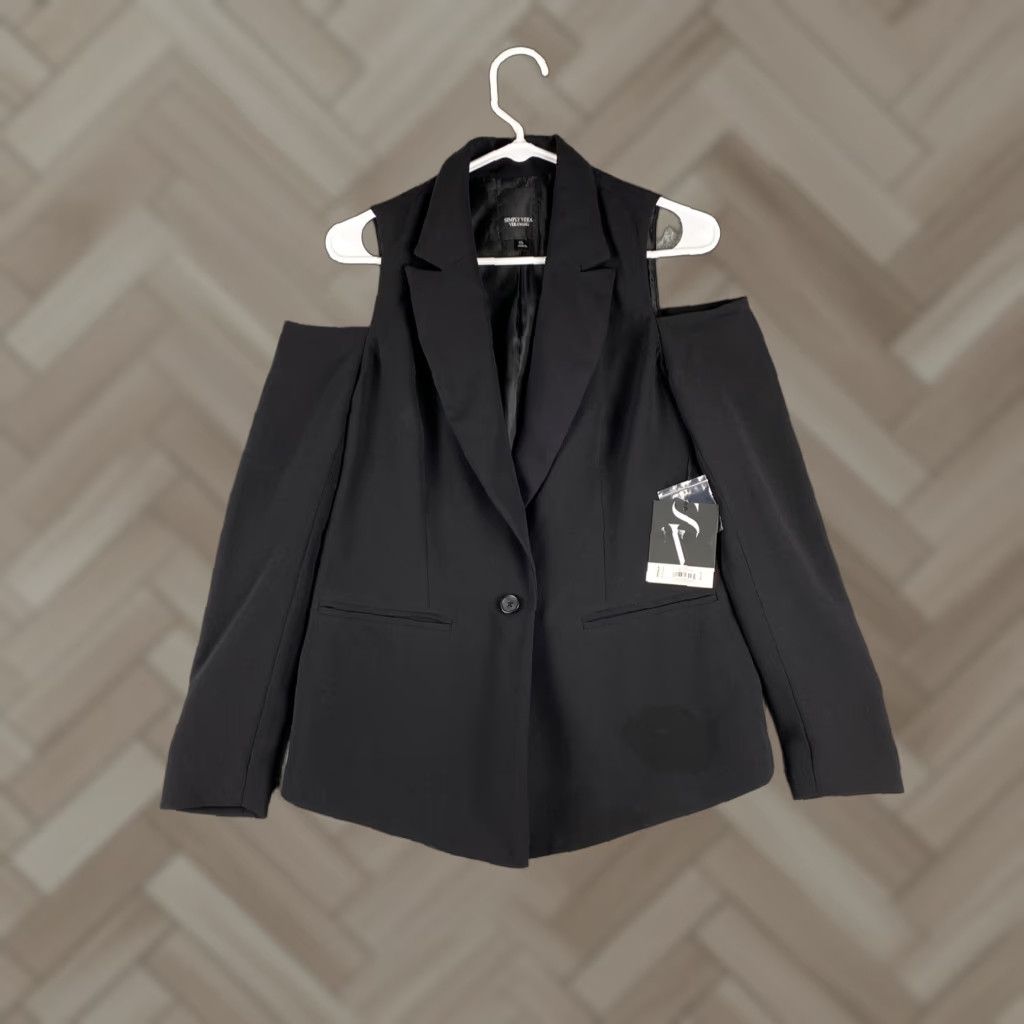 Vintage Simply Vera Wang Black Long Sleeve Jacket XS 38-52 Womens Size XS / US 0-2 / IT 36-38 - 1 Thumbnail
