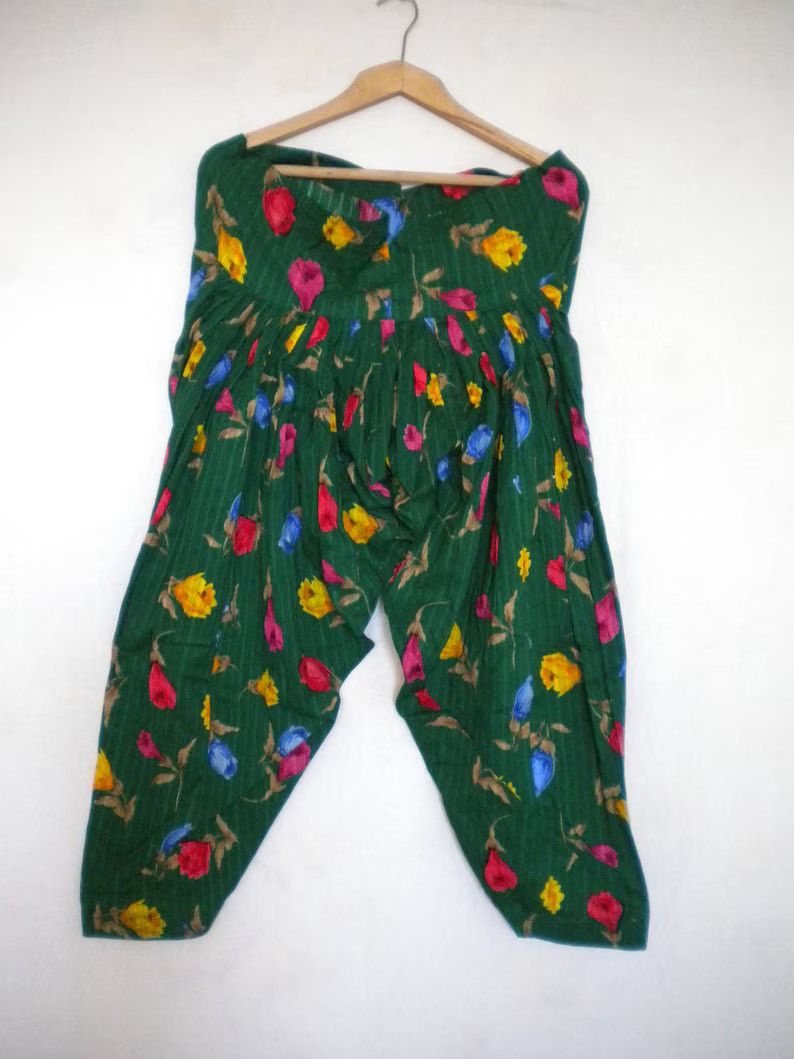 Other drop crotch women`s pant, S M thai harem oriental pants Size 27" / US 4 / IT 40 - 1 Thumbnail