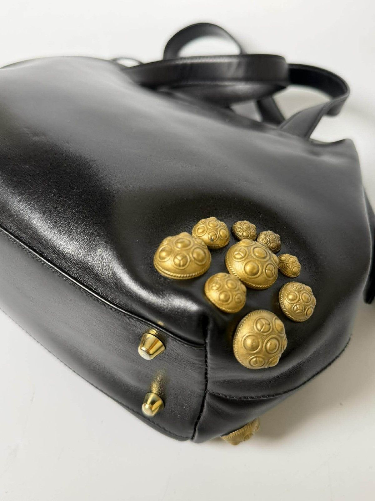 Prada Vintage Prada Black Handbag Gold Hardware Size ONE SIZE - 8 Thumbnail