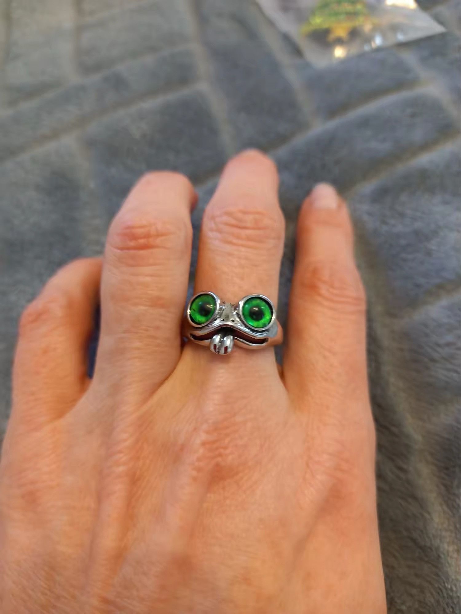 Jewelry × Vintage Tongue Twisting Frog Resizeable Ring Size ONE SIZE - 5 Thumbnail