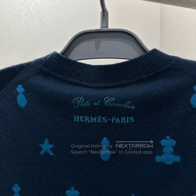 Hermes Hermes Embroidered pattern cashmere short sleeve Size XS / US 0-2 / IT 36-38 - 7 Thumbnail