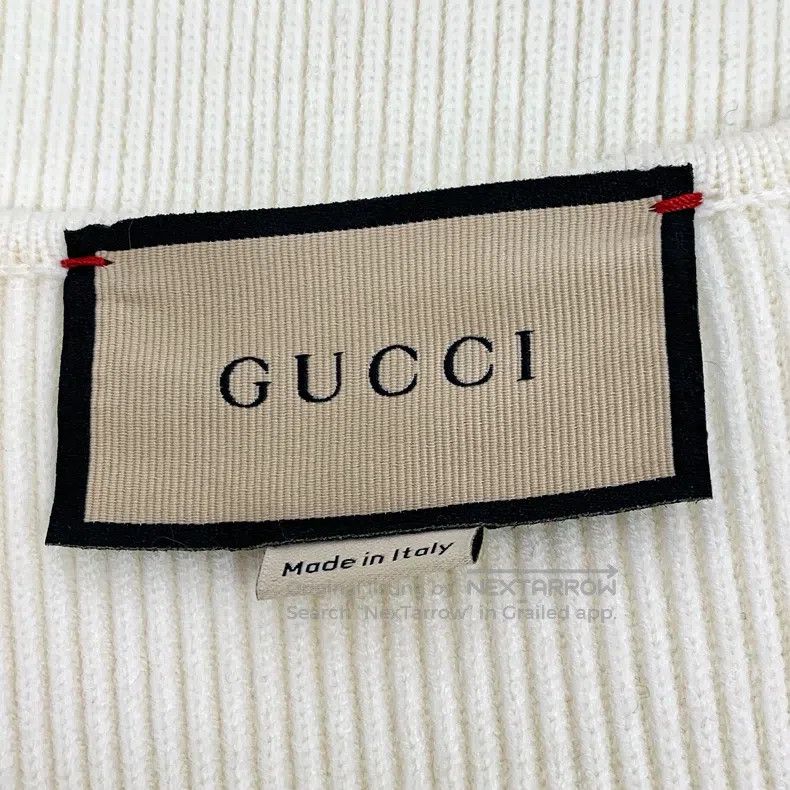Gucci Gucci Beige logo embroidered wool V-neck single-breasted l Size XXS / US 00 / IT 34 - 6 Thumbnail
