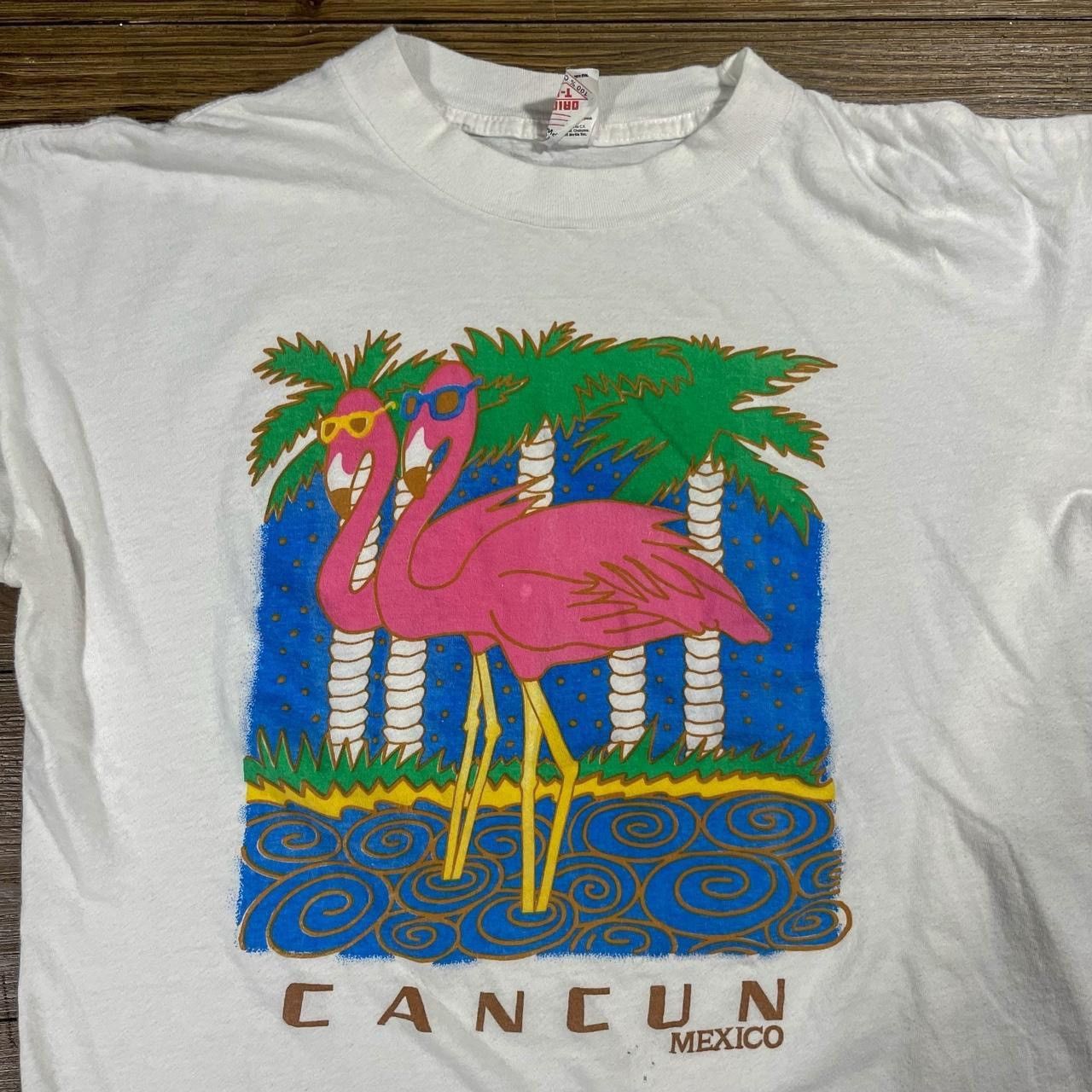 Vintage Vintage 90’s Cancun Cool Flamingo T-Shirt Size US L / EU 52-54 / 3 - 4 Thumbnail