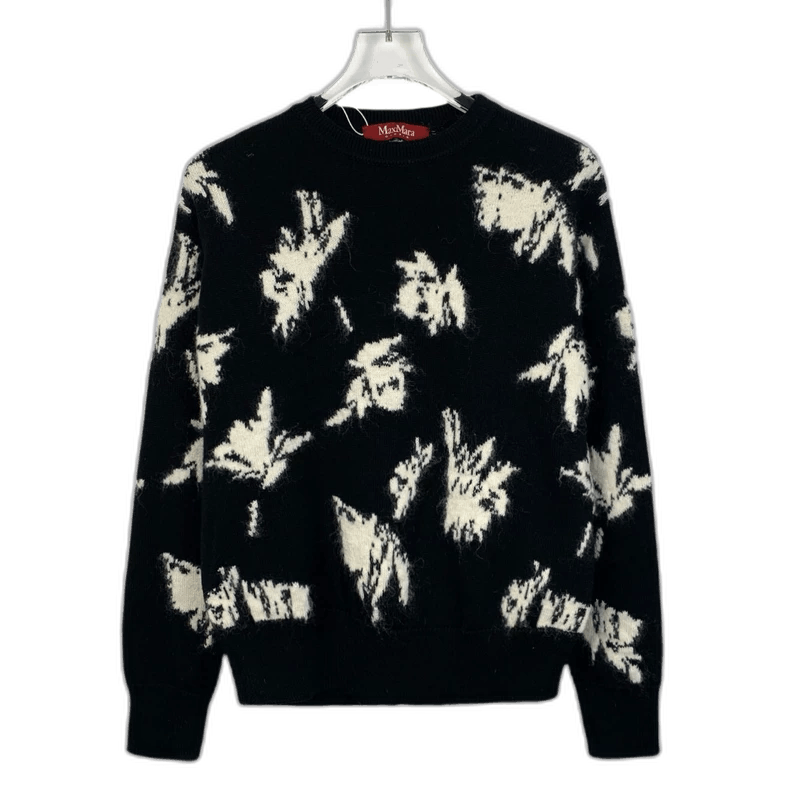 Max Mara Maxmara black sheepwool crew-neck long-sleeved knit sweater Size US S / EU 44-46 / 1 - 1 Thumbnail