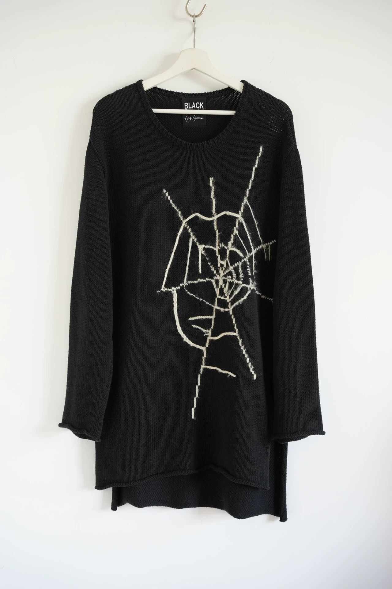 Yohji Yamamoto Black Abstract Pattern Long Sleeve Knit Top Size US L / EU 52-54 / 3 - 1 Thumbnail