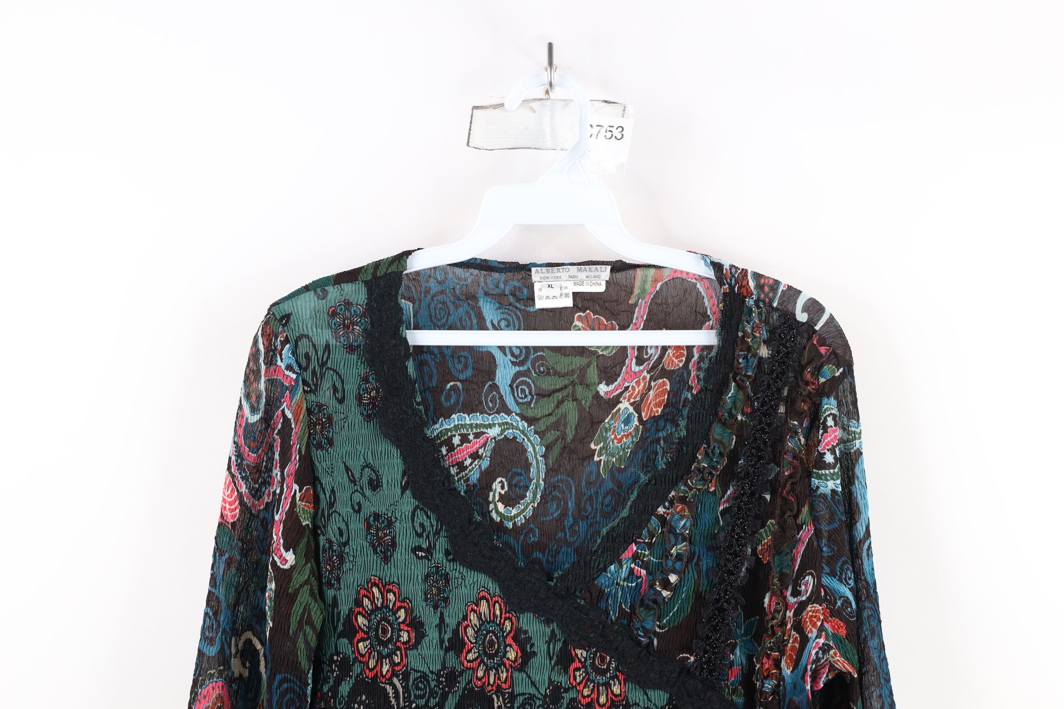 Vintage Vintage 90s Y2K Babydoll Bella Fairy Flower Shirt Top Size XL / US 12-14 / IT 48-50 - 2 Thumbnail