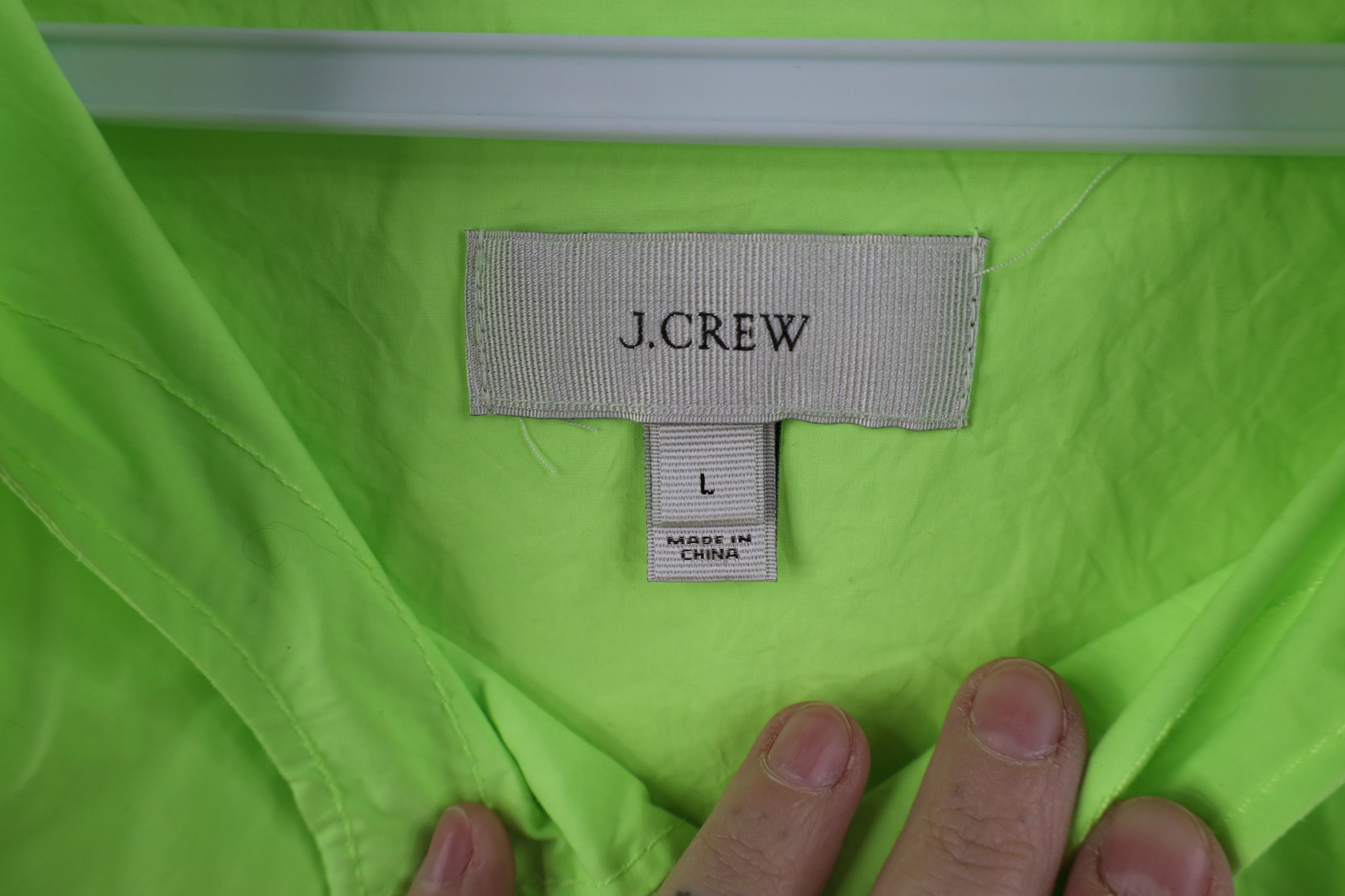 J.Crew Vintage Y2K J Crew Half Zip Hooded Anorak Jacket Lime Green Size L / US 10 / IT 46 - 5 Thumbnail