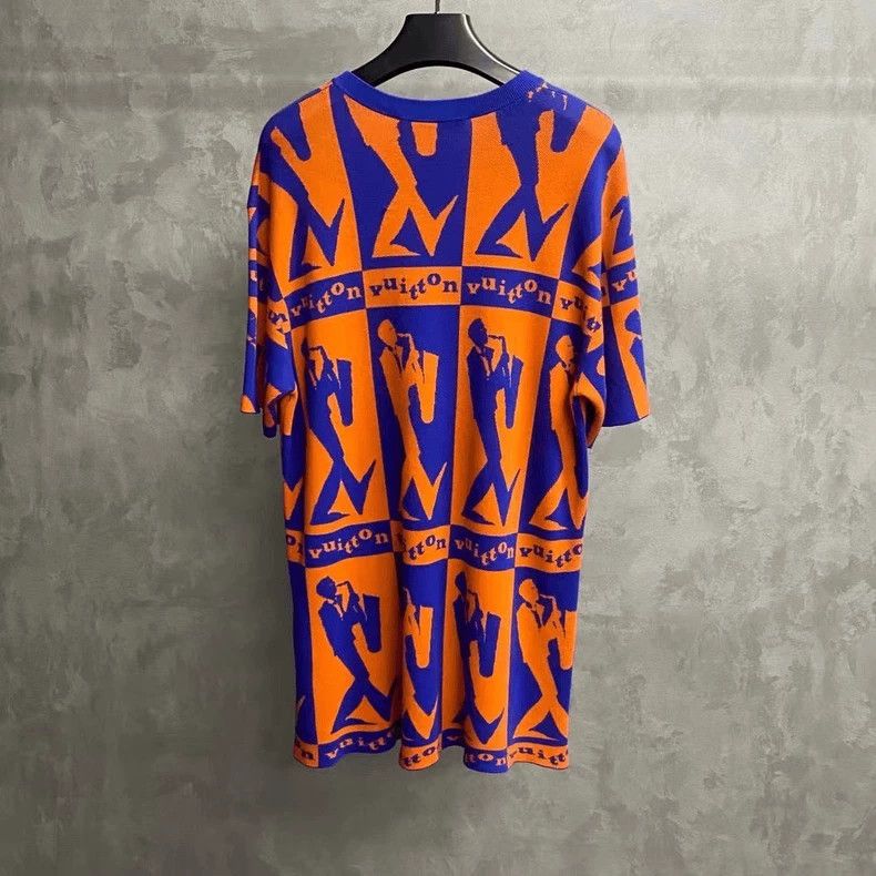 Louis Vuitton Louis Vuitton Orange Pied Piper print logo knit short sleev Size US XL / EU 56 / 4 - 2 Thumbnail