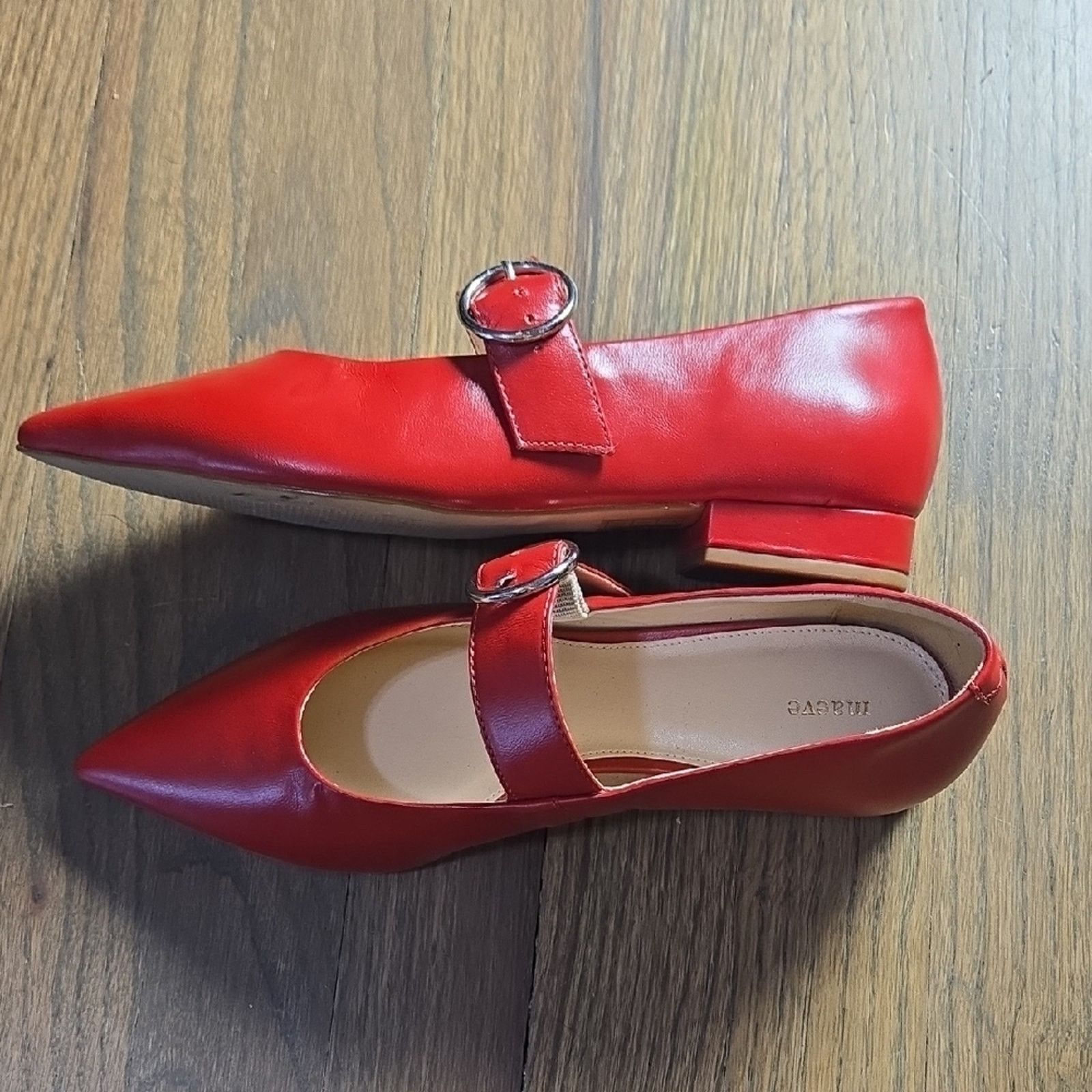 & Other Stories Maeve Red Pointed Toe Mary Janes Size US 5.5 / IT 35.5 - 6 Thumbnail