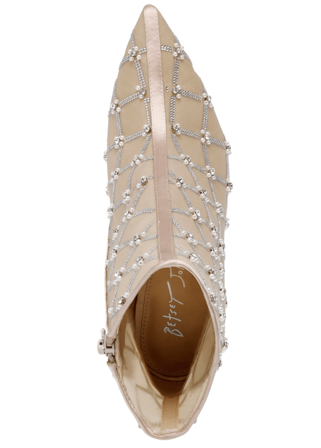 Betsey Johnson Betsey Johnson Lark Nude Mesh Rhinestone Pearl Ankle Booties Size US 5.5 / IT 35.5 - 4 Thumbnail