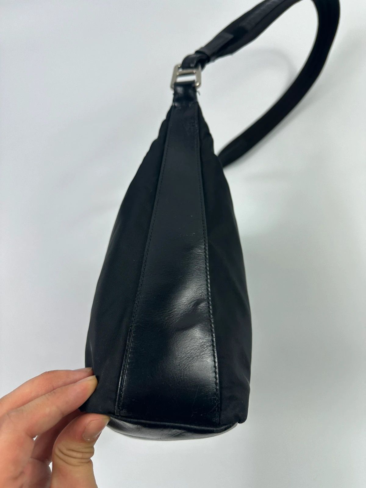 Prada Prada Milano FW99 Black Leather & Nylon Shoulder Bag Size ONE SIZE - 6 Thumbnail